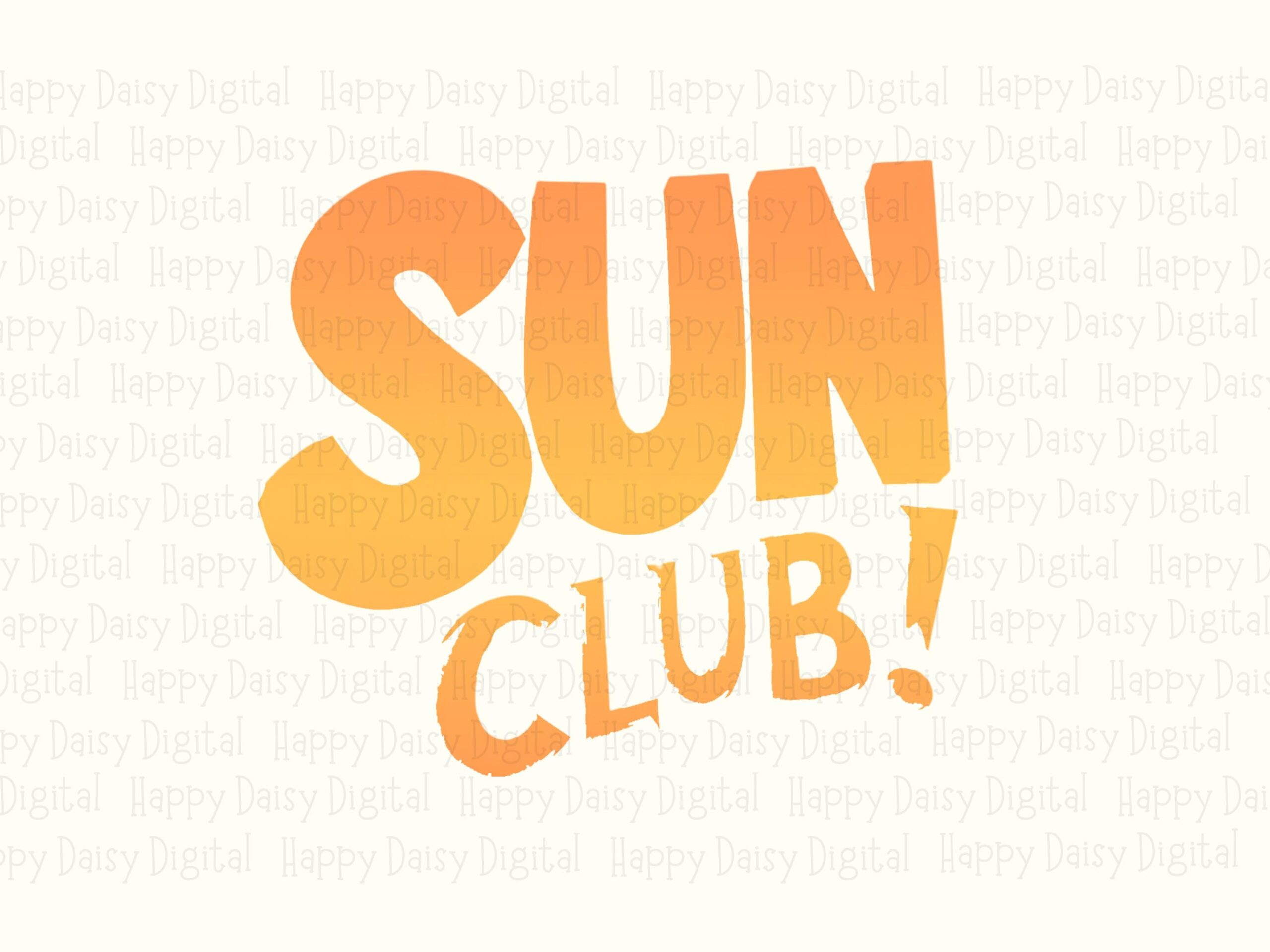 Sun Club PNG Sublimation Design Beach Summer Bubble Text Commercial Use POD - Image 2