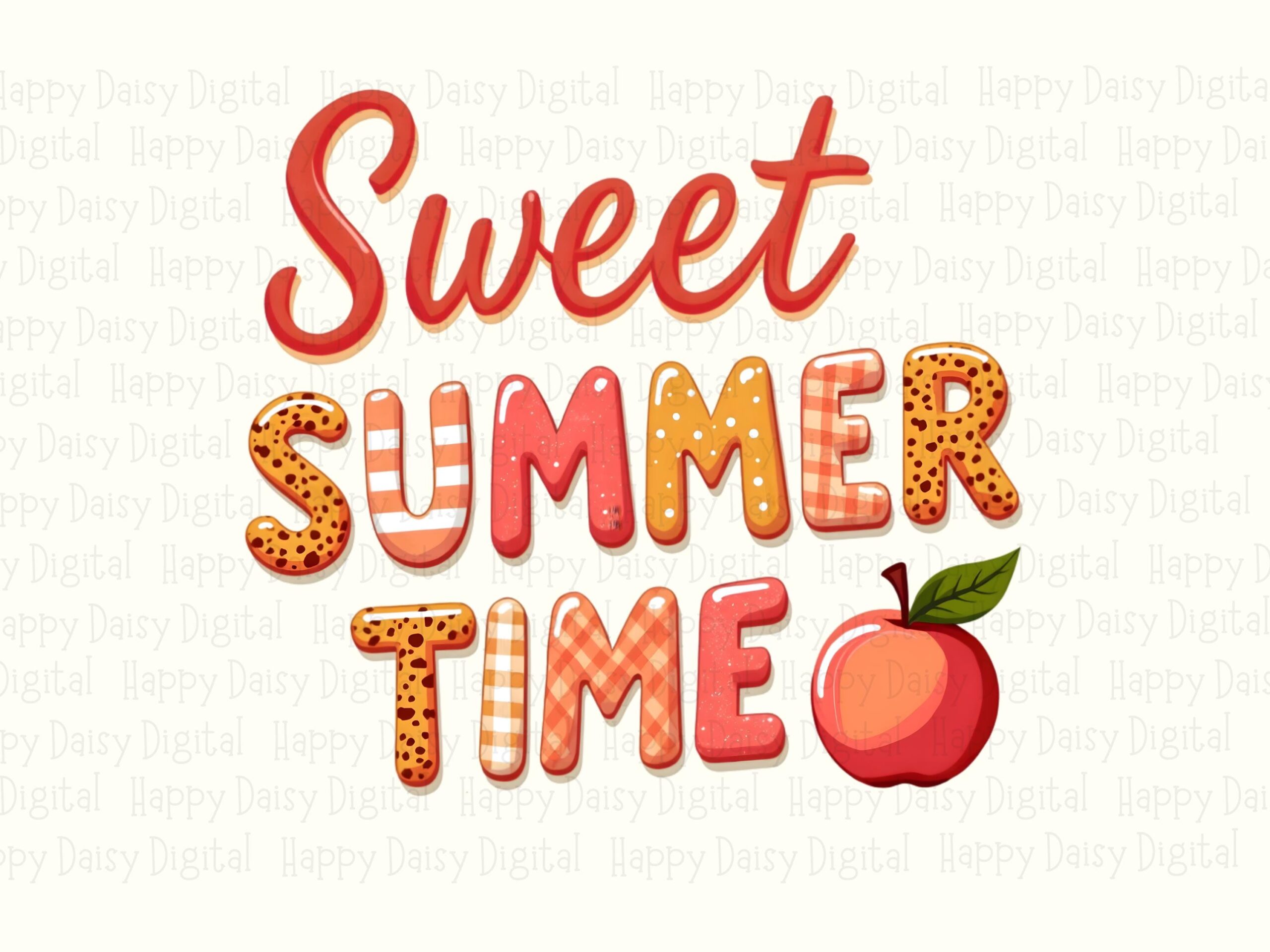 Sweet Summer Time PNG Sublimation Design Beach Summer Fruit Design Commercial Use POD - Image 2