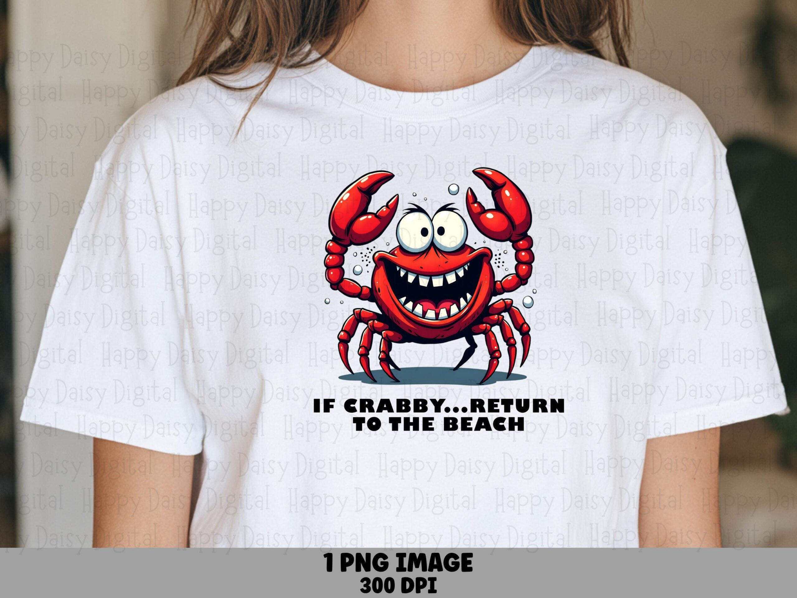 If Crabby Return To The Beach PNG Sublimation Design Beach Summer Grinning Crab Commercial Use POD