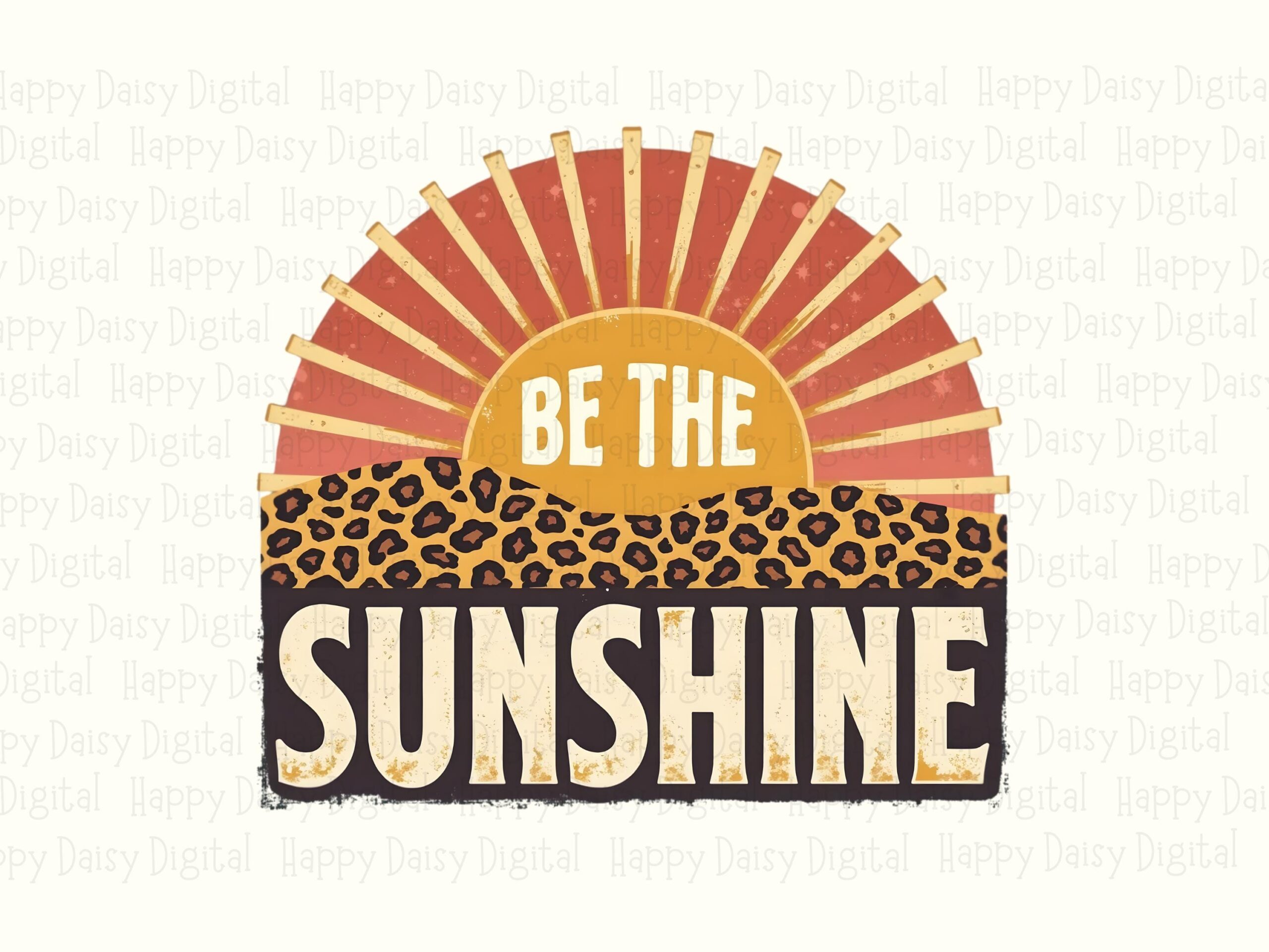 Be The Sunshine PNG Sublimation Design Beach Summer Leopard Print Commercial Use POD - Image 2