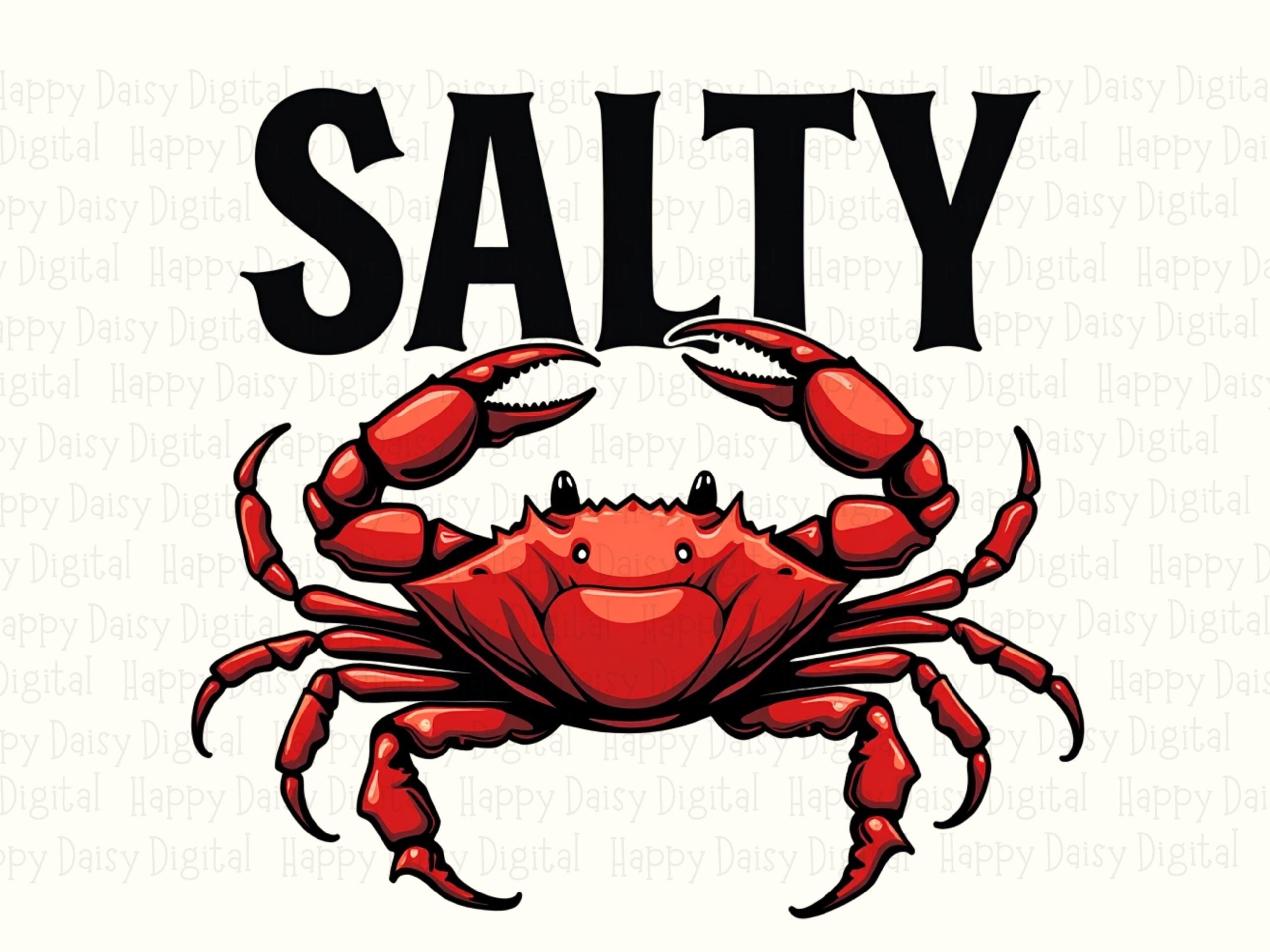 Salty PNG Sublimation Design Beach Summer Red Crab Commercial Use POD - Image 2