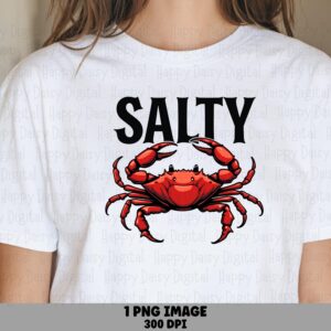 Salty PNG Sublimation Design Beach Summer Red Crab Commercial Use POD