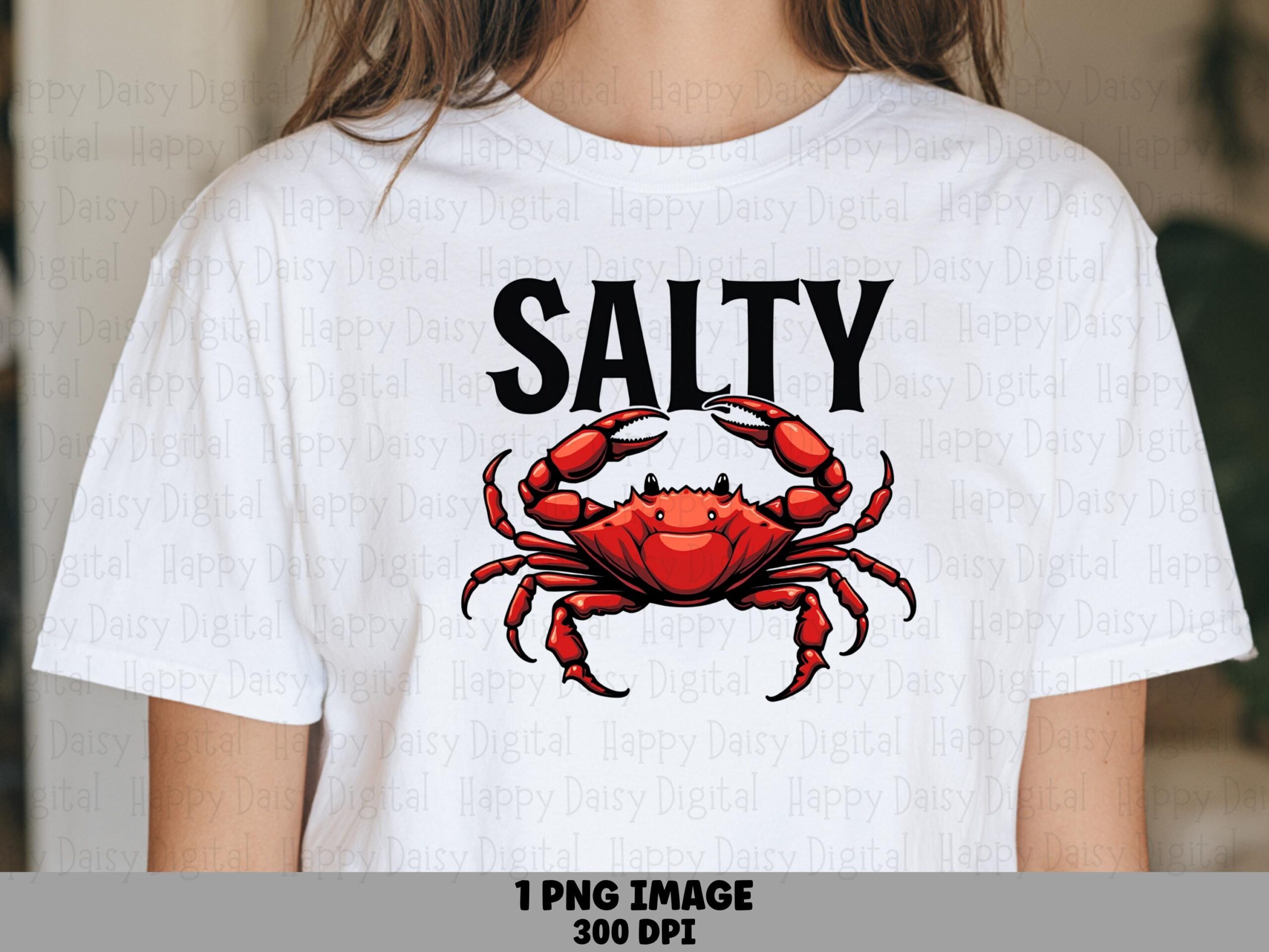 Salty PNG Sublimation Design Beach Summer Red Crab Commercial Use POD