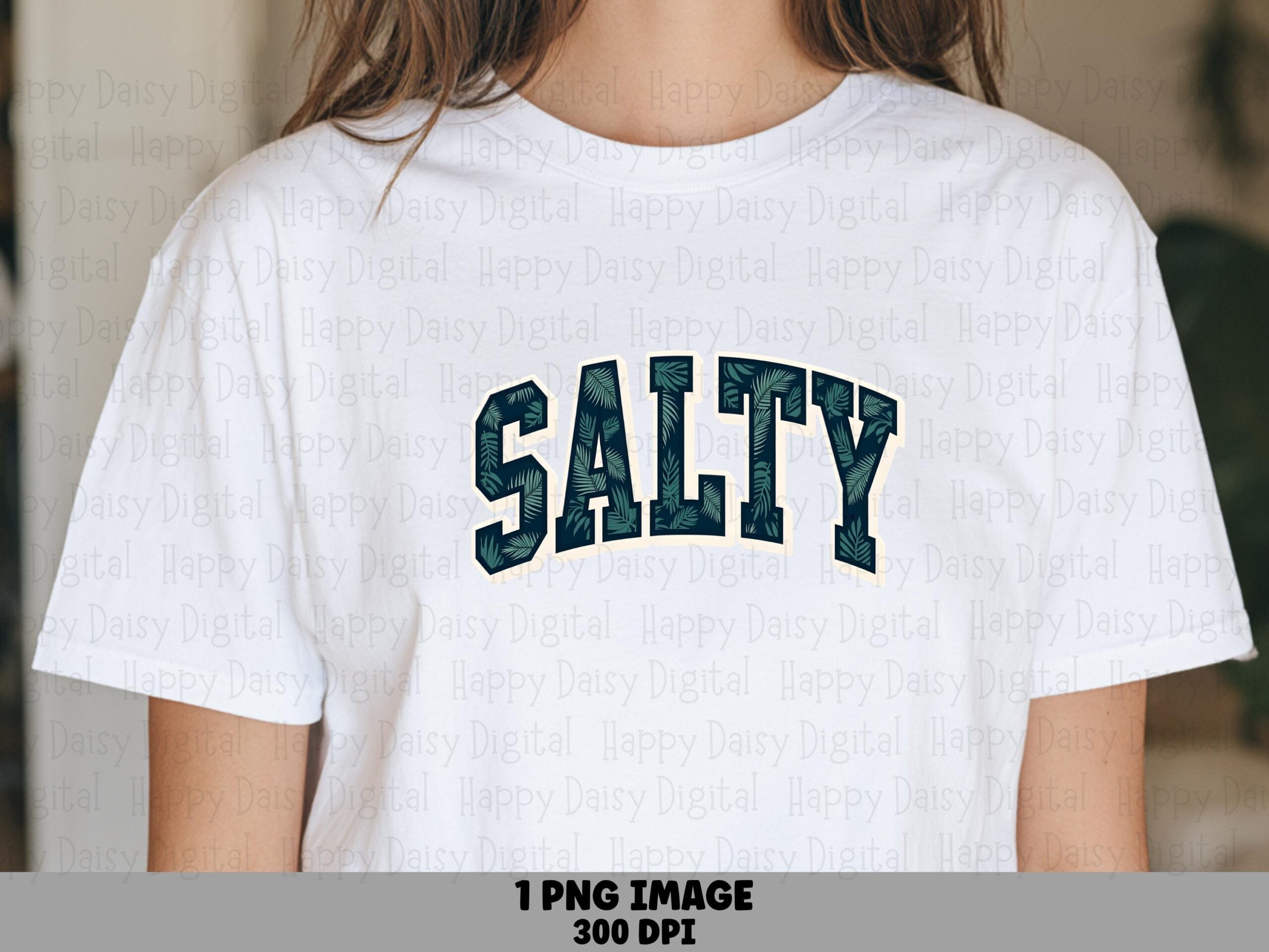 Salty PNG Sublimation Design Beach Summer Varsity Text Commercial Use POD