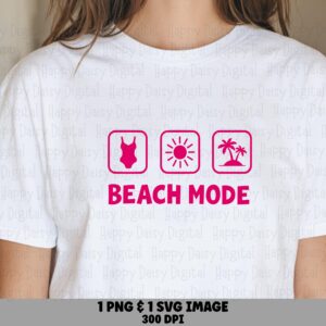 Beach Mode SVG PNG Icon Badges Sublimation Cricut Silhouette Canva Commercial Use POD