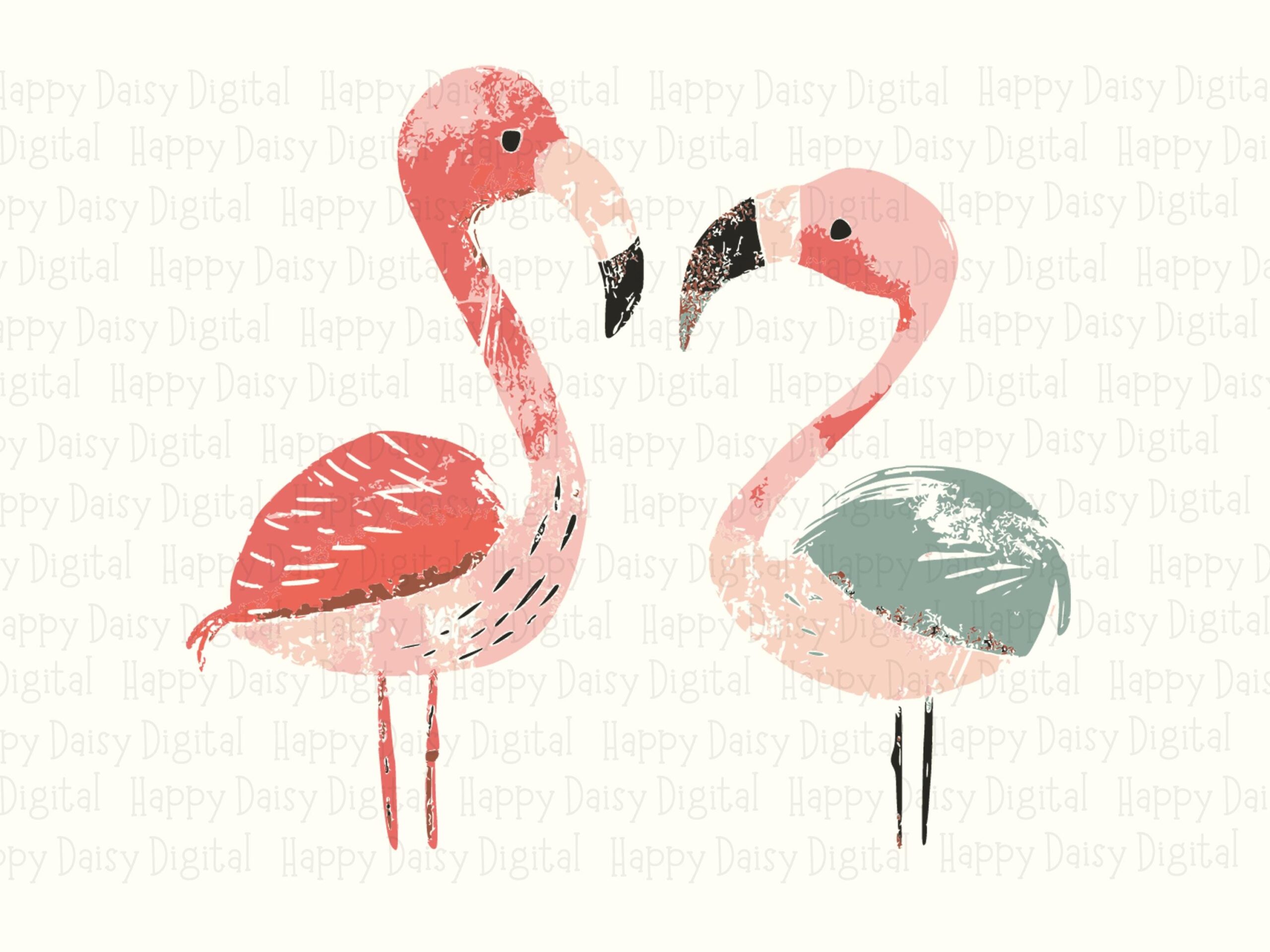 Flamingo Duo SVG PNG Flamingo Duo Two Flamingos Sublimation Cricut Silhouette Canva Commercial Use POD - Image 2