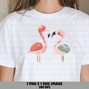 Flamingo Duo SVG PNG Flamingo Duo Two Flamingos Sublimation Cricut Silhouette Canva Commercial Use POD