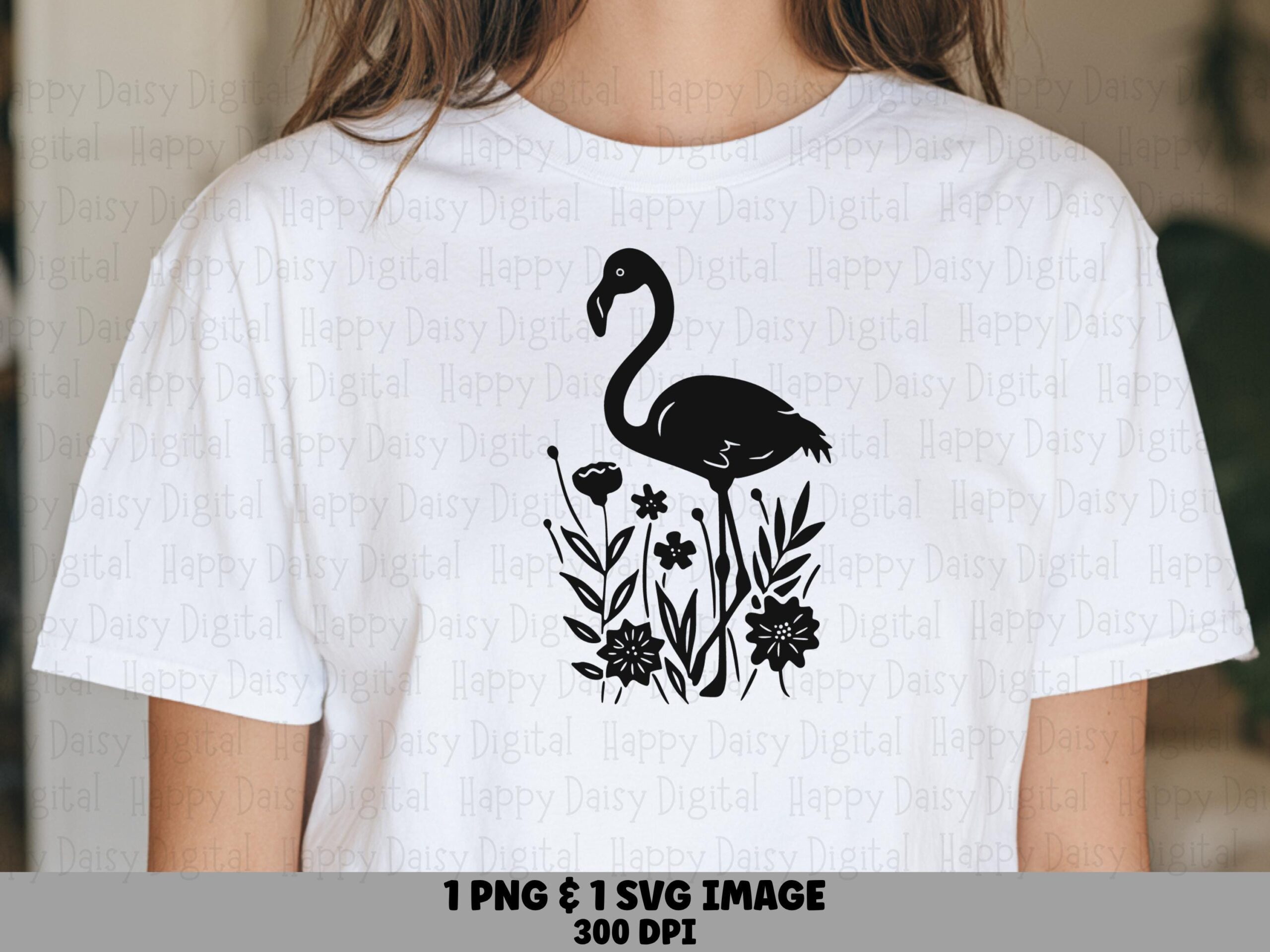 Floral Flamingo Silhouette SVG PNG Floral Flamingo Silhouette Design Sublimation Cricut Silhouette Canva Commercial Use POD