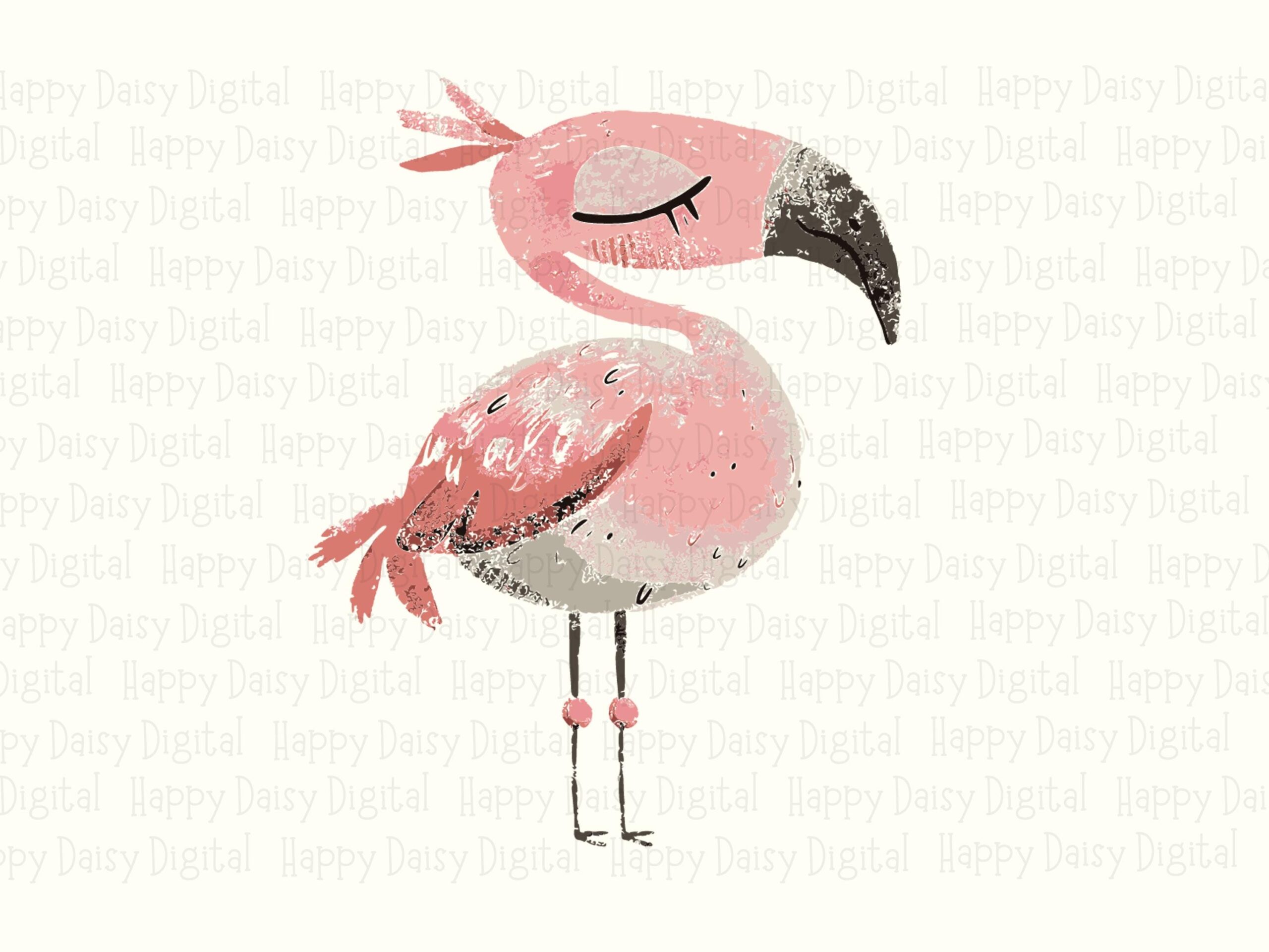 Sleepy Flamingo SVG PNG Sleepy Flamingo Resting Design Sublimation Cricut Silhouette Canva Commercial Use POD - Image 2
