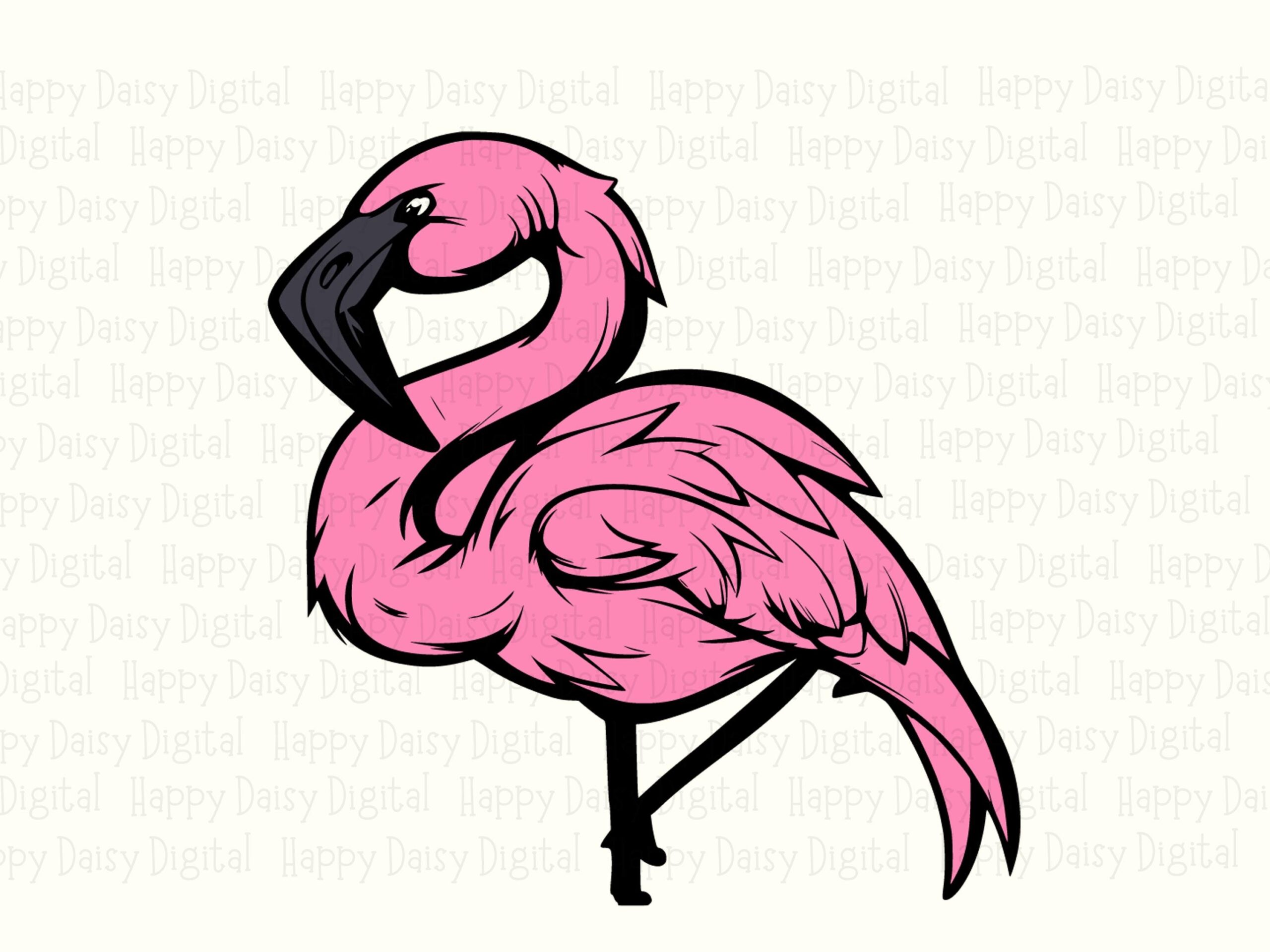 Bold Flamingo Silhouette SVG PNG Bold Flamingo Outline Design Sublimation Cricut Silhouette Canva Commercial Use POD - Image 2