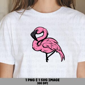 Bold Flamingo Silhouette SVG PNG Bold Flamingo Outline Design Sublimation Cricut Silhouette Canva Commercial Use POD