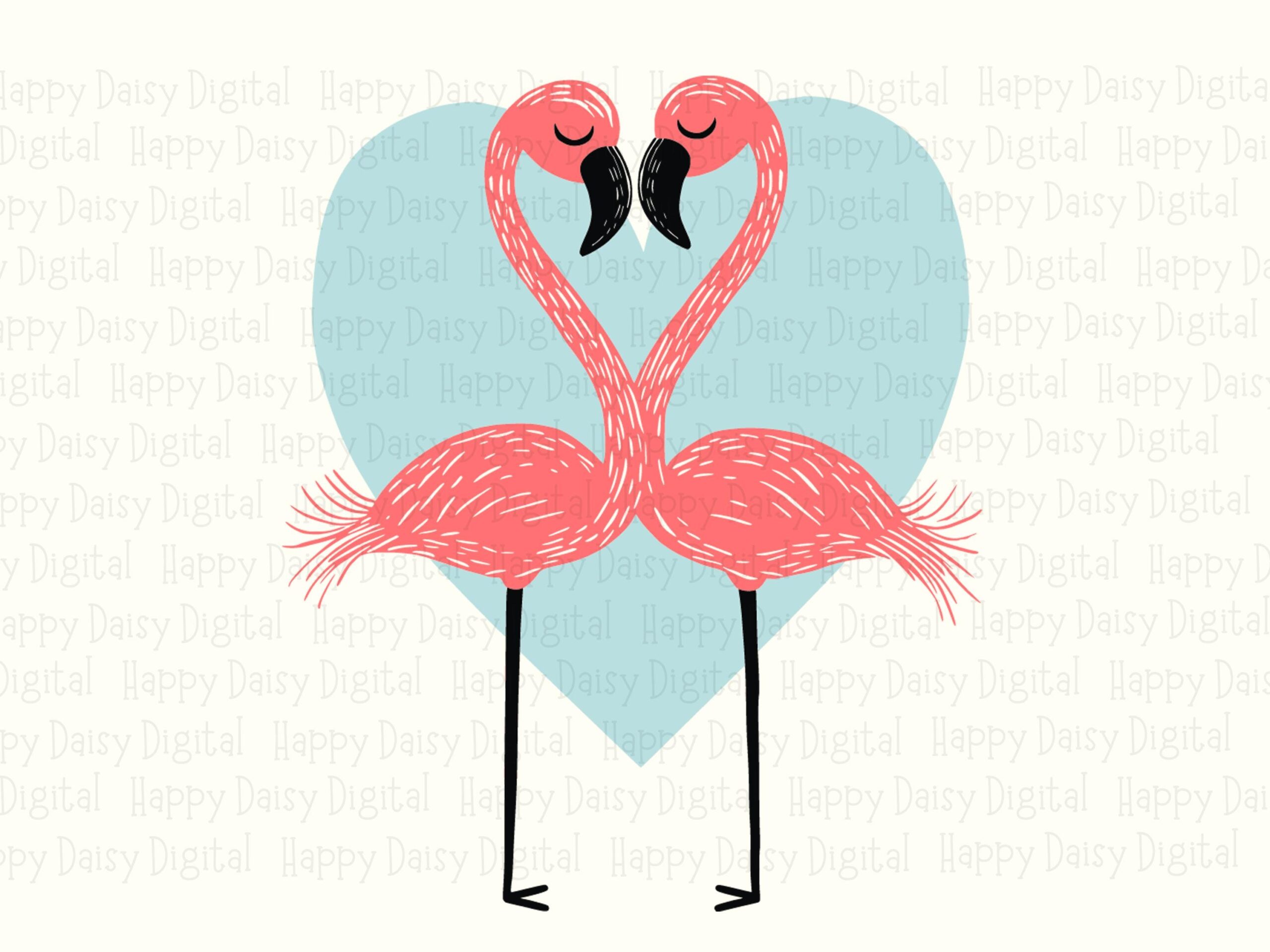 Flamingo Heart Mint SVG PNG Flamingo Heart Mint Background Sublimation Cricut Silhouette Canva Commercial Use POD - Image 2