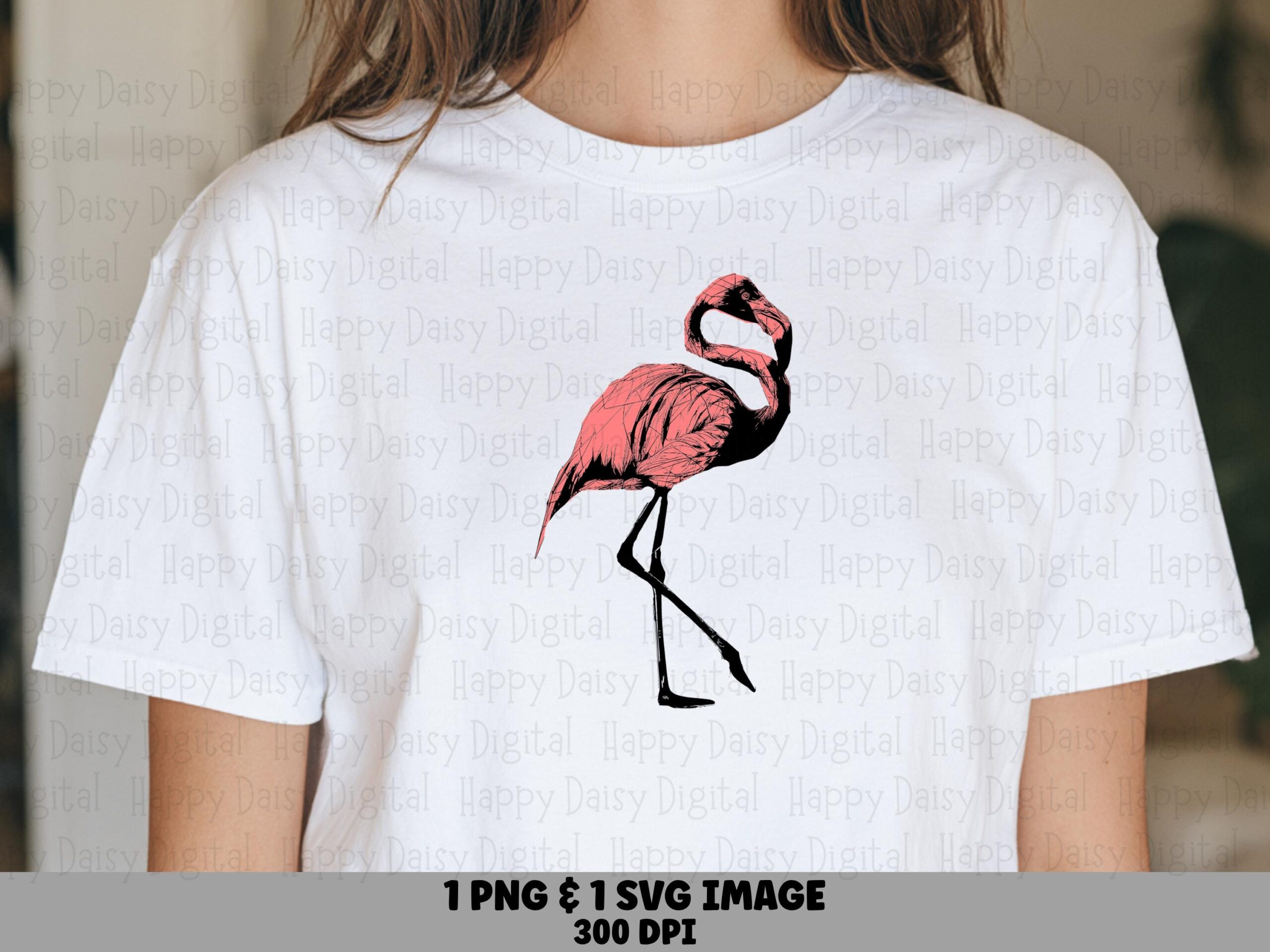 Pink Line Flamingo SVG PNG Line Art Flamingo Simple Design Sublimation Cricut Silhouette Canva Commercial Use POD