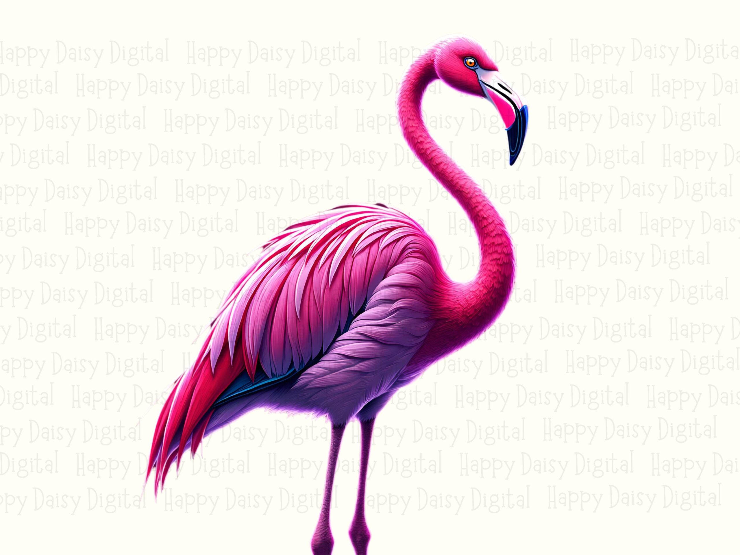 Purple Flamingo PNG Purple Flamingo Watercolor Design Sublimation Design Commercial Use POD - Image 2