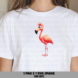 Simple Flamingo PNG Simple Flamingo Minimalist Design Sublimation Design Commercial Use POD
