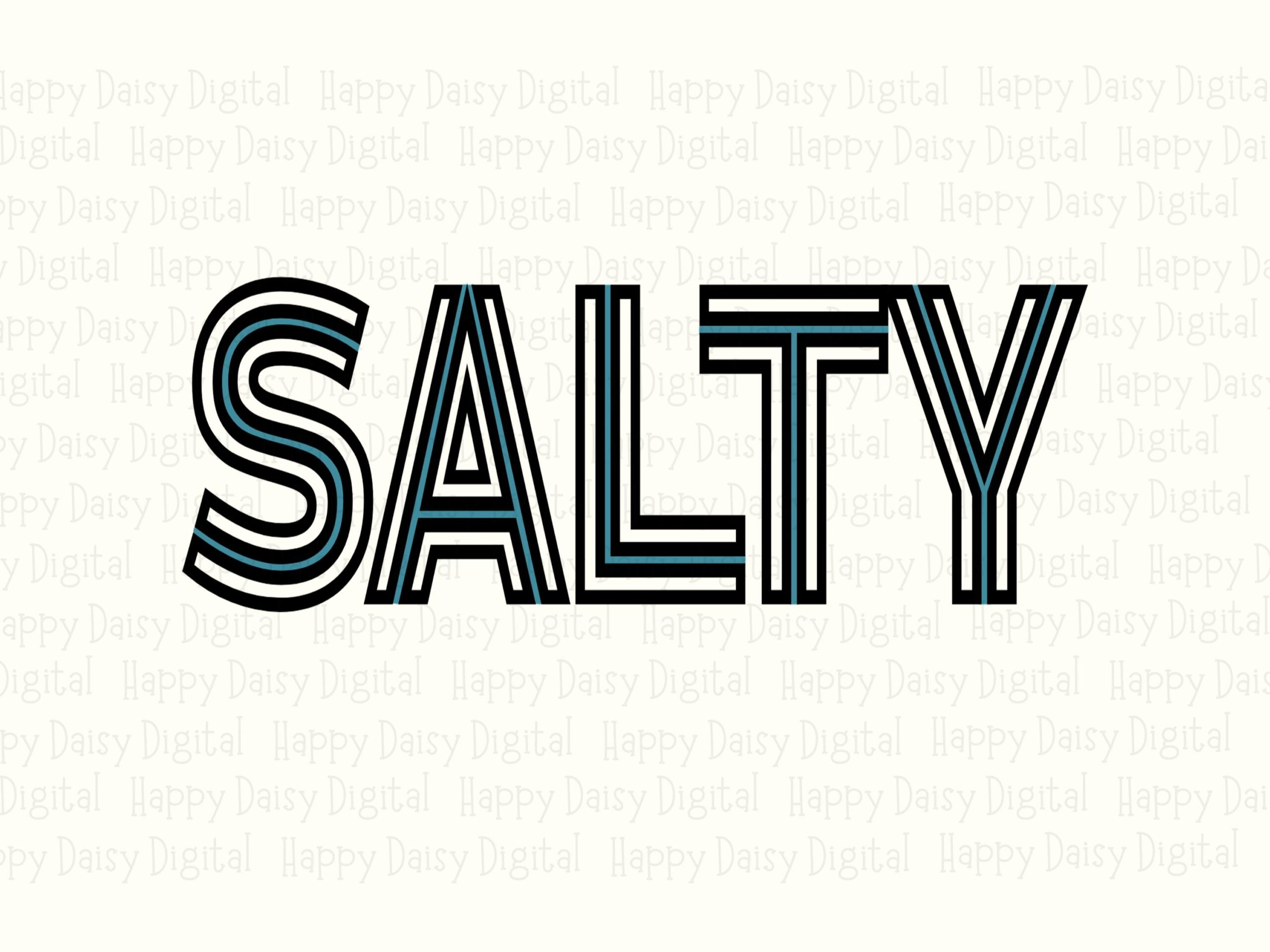 Salty PNG Salty Design Bold Outline Text Sublimation Beach Summer Commercial Use POD - Image 2
