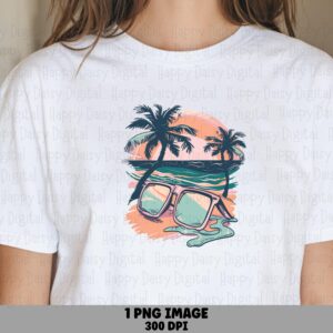Beach Sunglasses Reflection PNG Sunglasses Design Sublimation Design Beach Summer Commercial Use POD