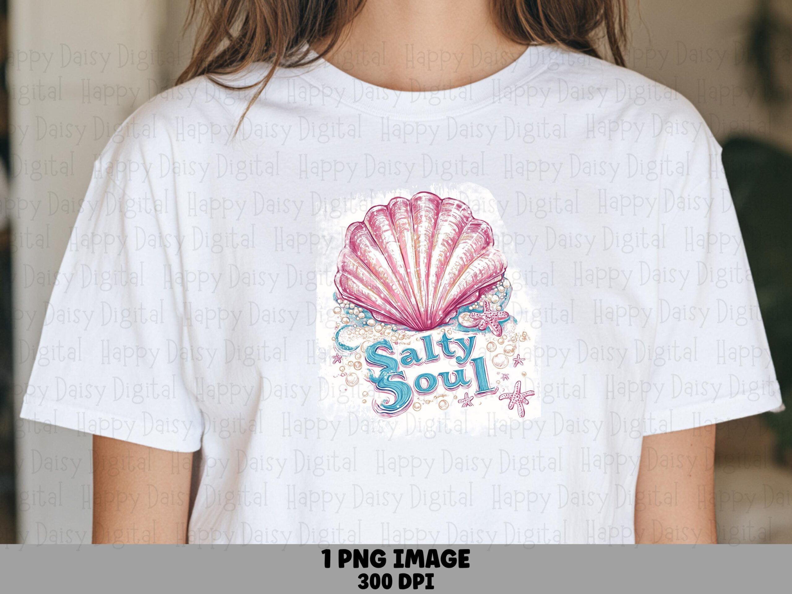 Salty Soul PNG Seashell Design Sublimation Design Beach Summer Commercial Use POD
