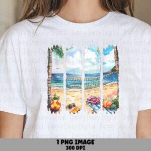 Beach Day Strip PNG Photo Strip Design Sublimation Design Beach Summer Commercial Use POD