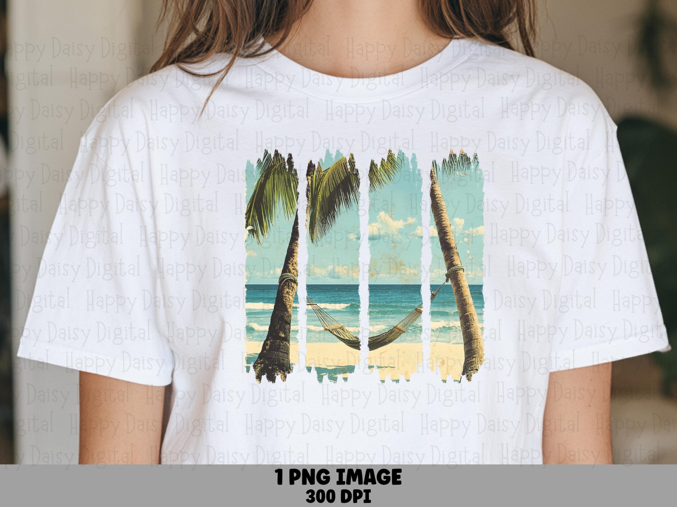 Palm Hammock Strip PNG Photo Strip Design Sublimation Design Beach Summer Commercial Use POD