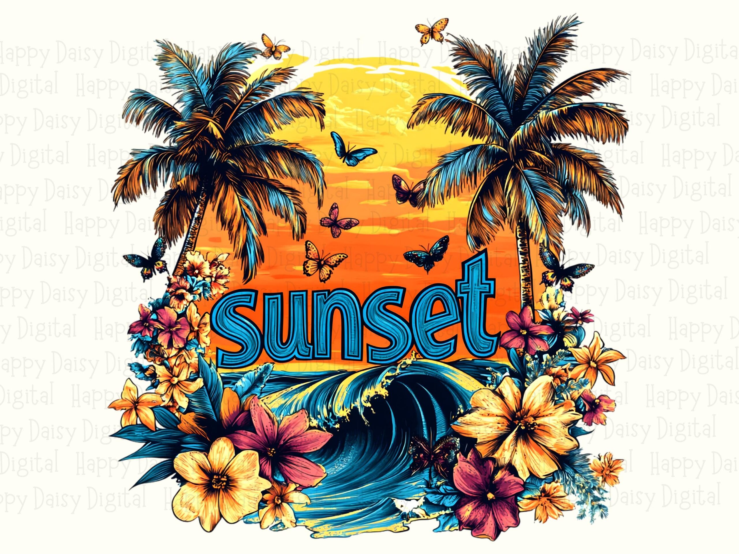 Sunset PNG Sunset Design Sublimation Design Beach Summer Commercial Use POD - Image 2