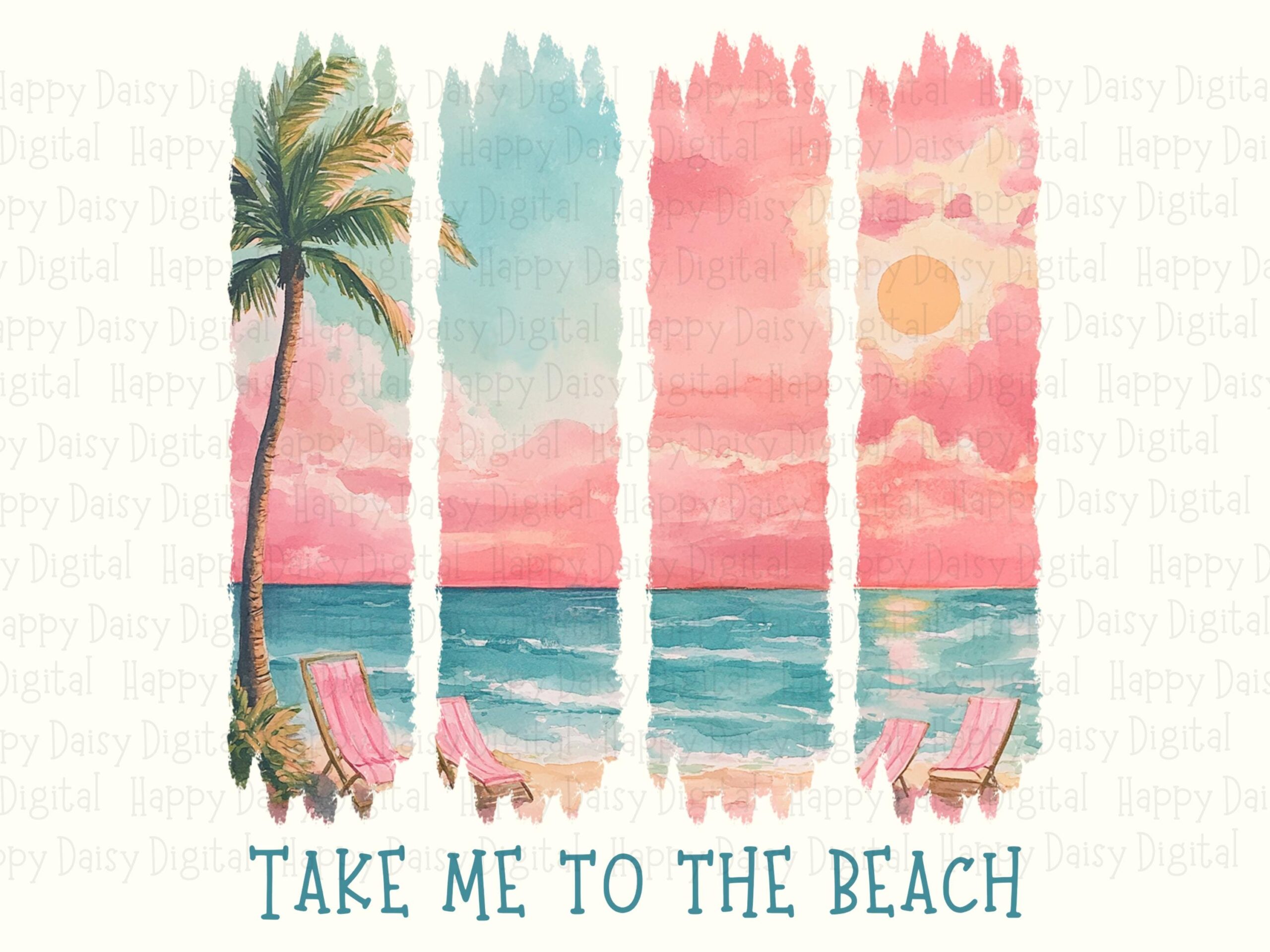 Take Me To The Beach PNG Photo Strip Design Sublimation Design Beach Summer Commercial Use POD - Image 2