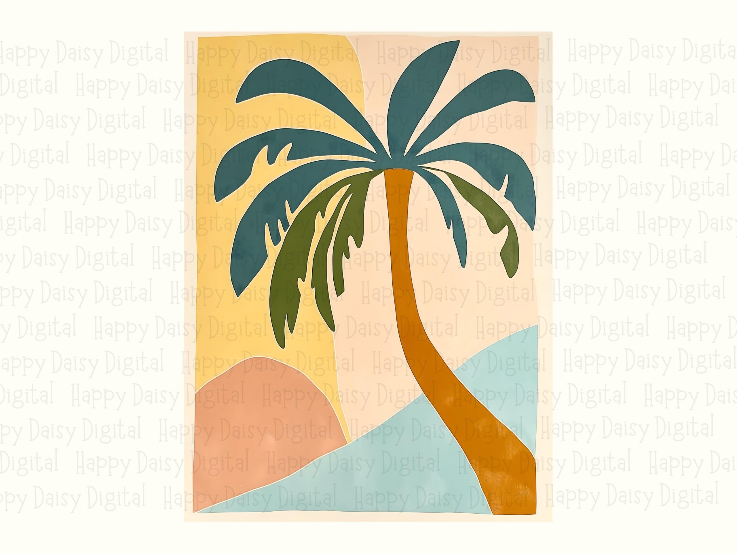 Palm Tree Art Print PNG Art Print Design Sublimation Design Beach Summer Commercial Use POD - Image 2