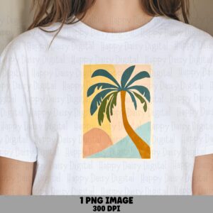Palm Tree Art Print PNG Art Print Design Sublimation Design Beach Summer Commercial Use POD