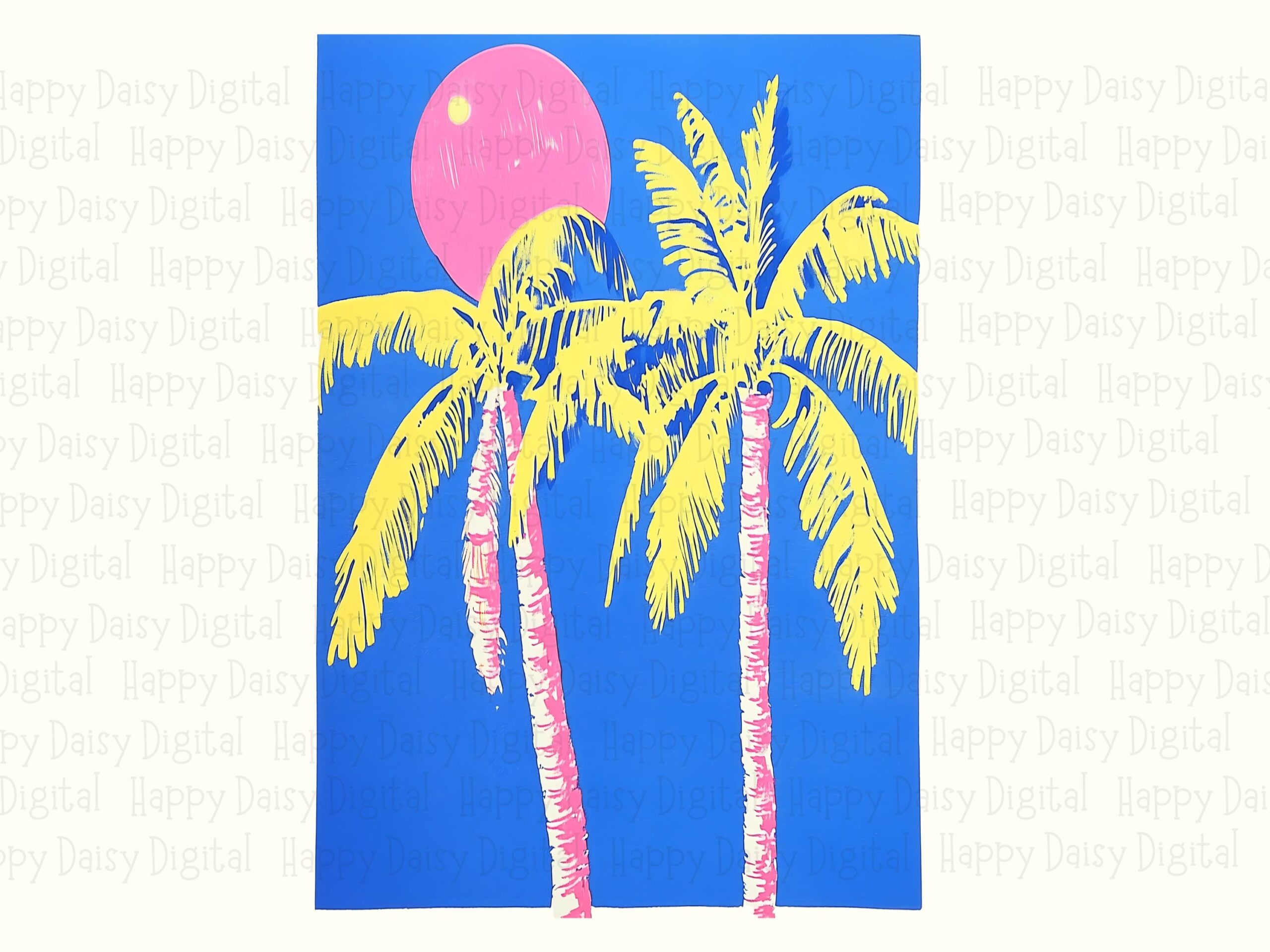 Pop Art Palms PNG Pop Art Design Sublimation Design Beach Summer Commercial Use POD - Image 2