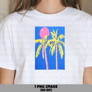 Pop Art Palms PNG Pop Art Design Sublimation Design Beach Summer Commercial Use POD