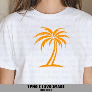 Bold Orange Palm SVG PNG Orange Palm Design Bold Silhouette Sublimation Cricut Silhouette Canva Commercial Use POD