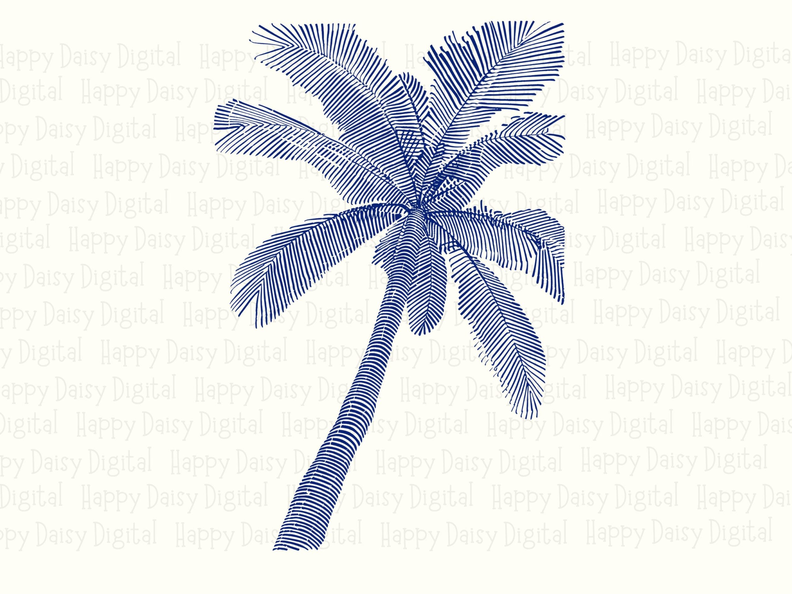 Blue Palm Silhouette SVG PNG Blue Palm Design Gradient Silhouette Sublimation Cricut Silhouette Canva Commercial Use POD - Image 2