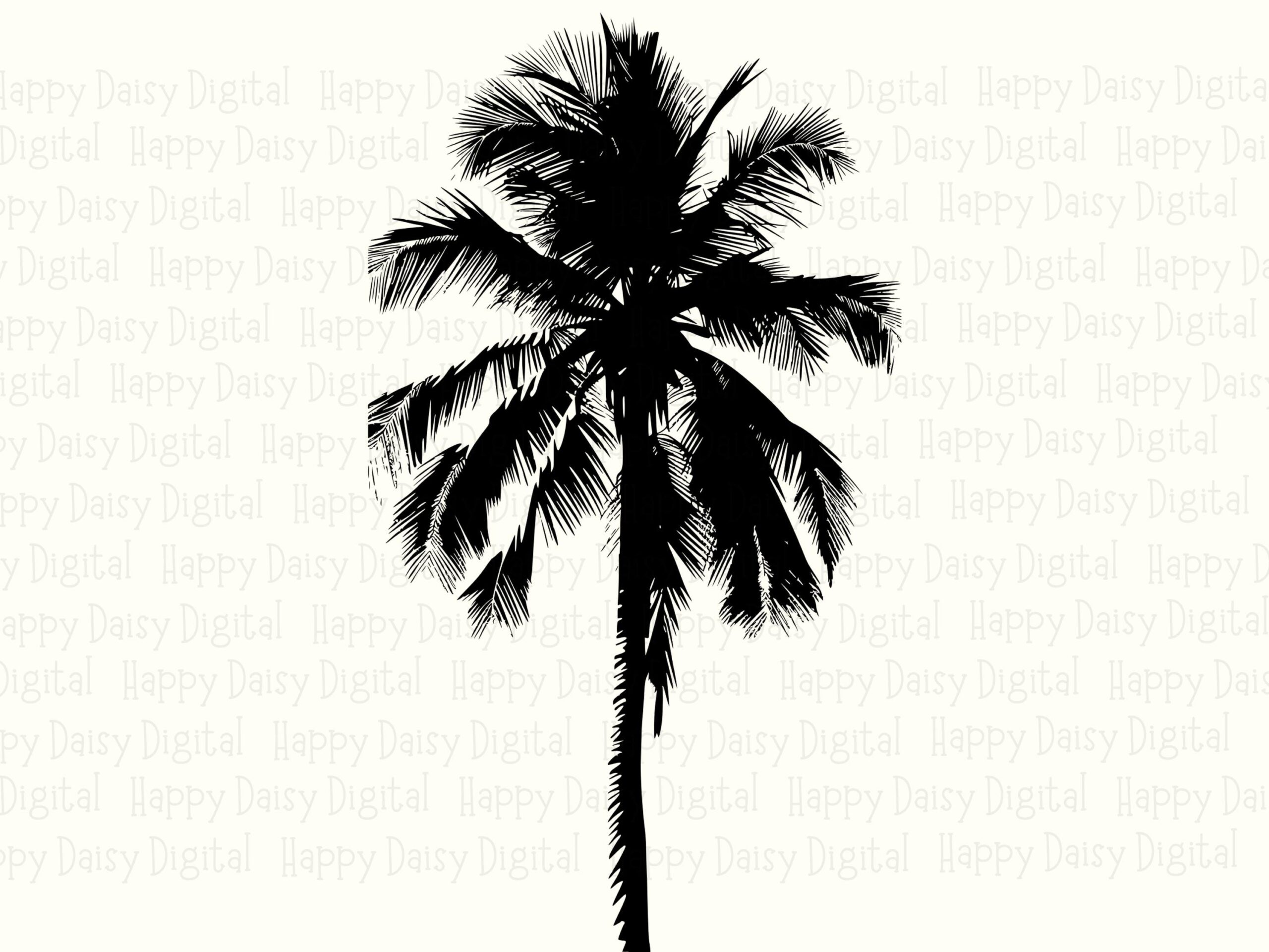 Classic Palm Silhouette SVG PNG Black Palm Design Classic Silhouette Sublimation Cricut Silhouette Canva Commercial Use POD - Image 2