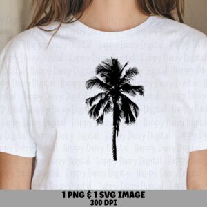 Classic Palm Silhouette SVG PNG Black Palm Design Classic Silhouette Sublimation Cricut Silhouette Canva Commercial Use POD