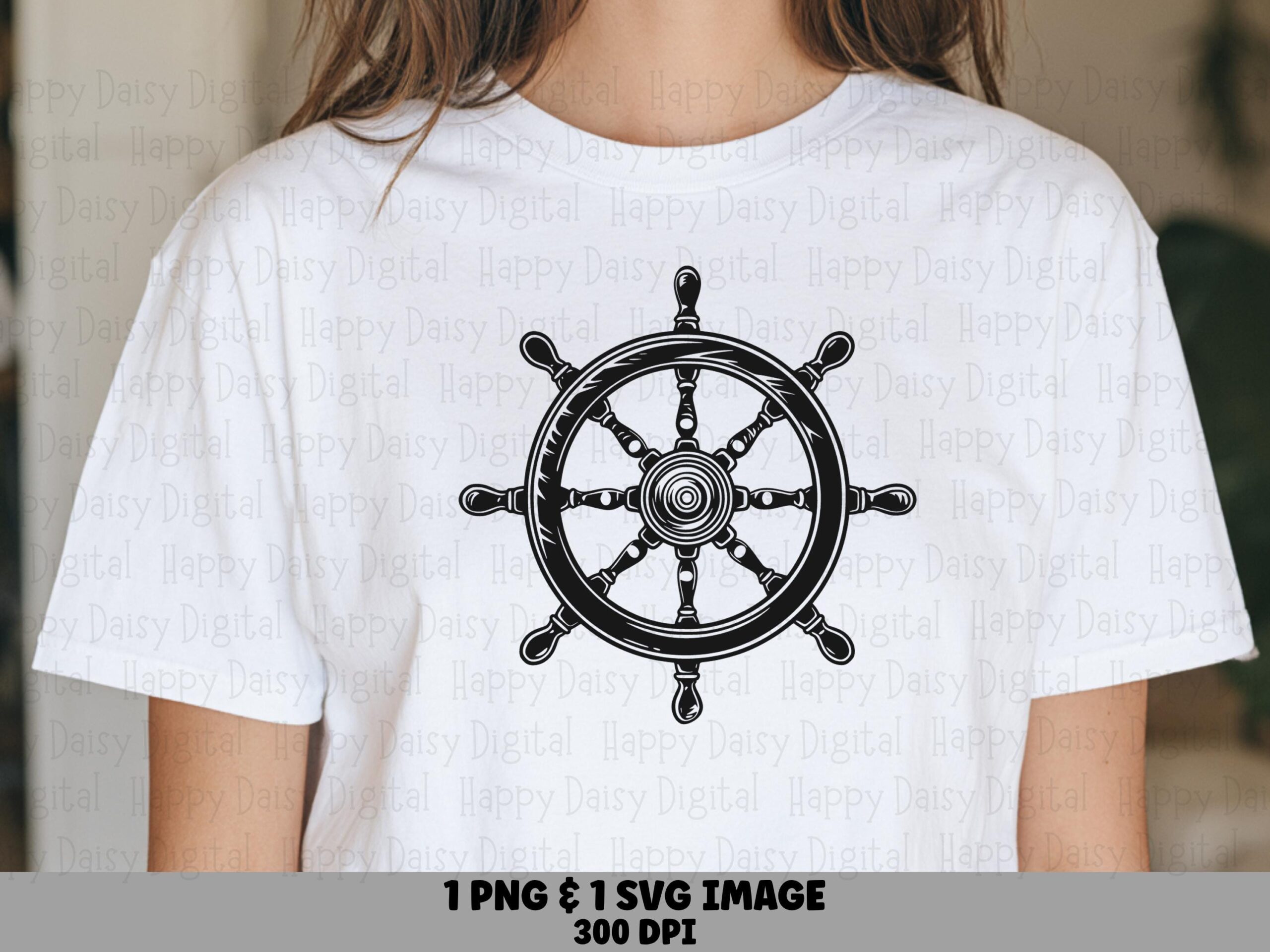 Ship Wheel SVG PNG Ship Wheel Design Nautical Illustration Sublimation Cricut Silhouette Canva Commercial Use POD