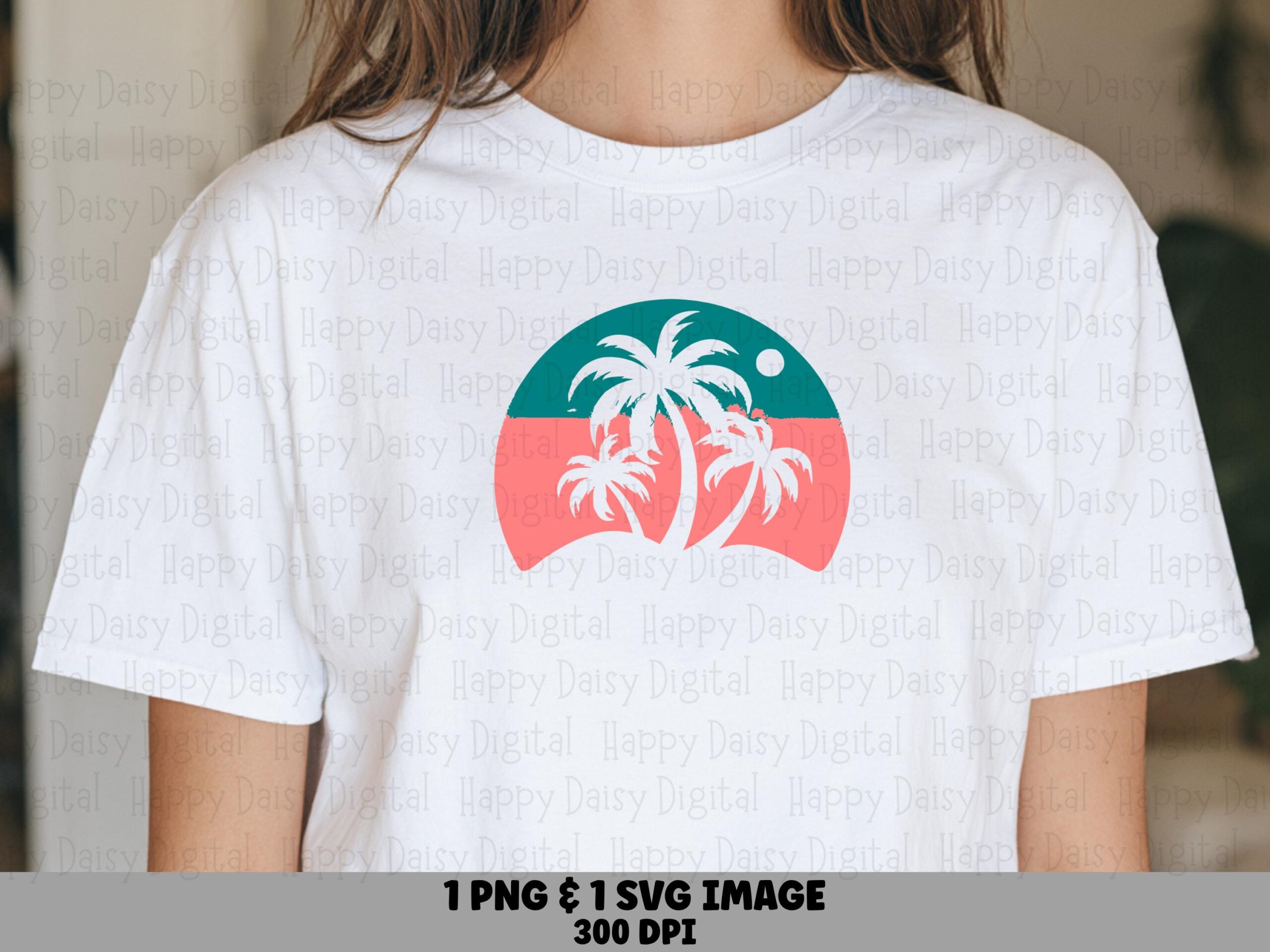 Sunset Palm Badge SVG PNG Sunset Badge Design Palm Silhouette Sublimation Cricut Silhouette Canva Commercial Use POD