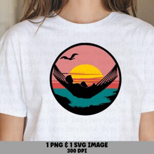 Sunset Birds Circle SVG PNG Sunset Silhouette Birds Design Sublimation Cricut Silhouette Canva Commercial Use POD