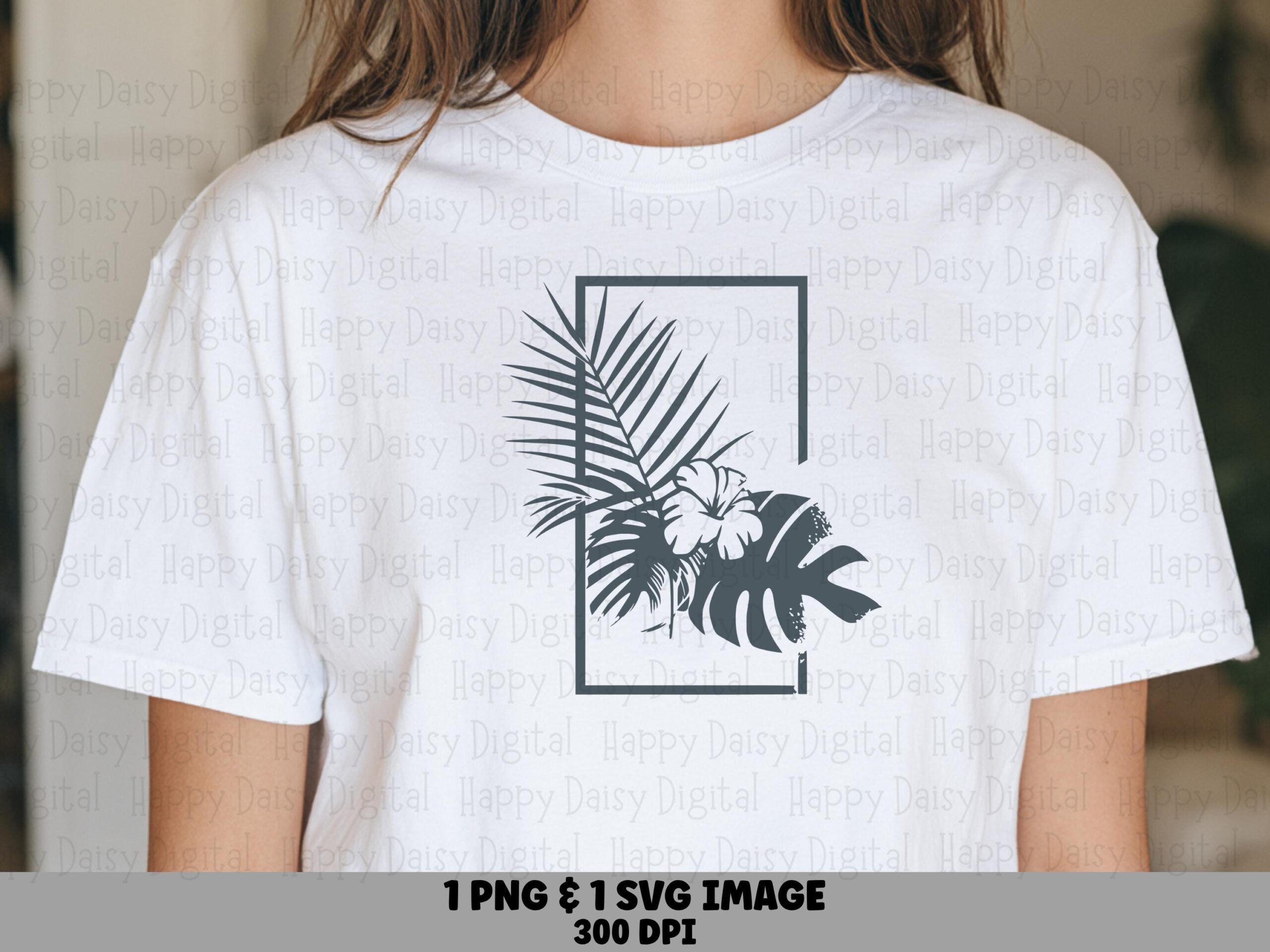 Tropical Leaf Frame SVG PNG Botanical Frame Design Tropical Leaves Sublimation Cricut Silhouette Canva Commercial Use POD