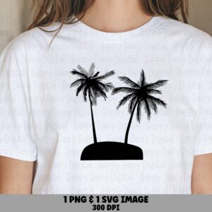 Island Palm Silhouette SVG PNG Island Silhouette Palm Trees Design Sublimation Cricut Silhouette Canva Commercial Use POD