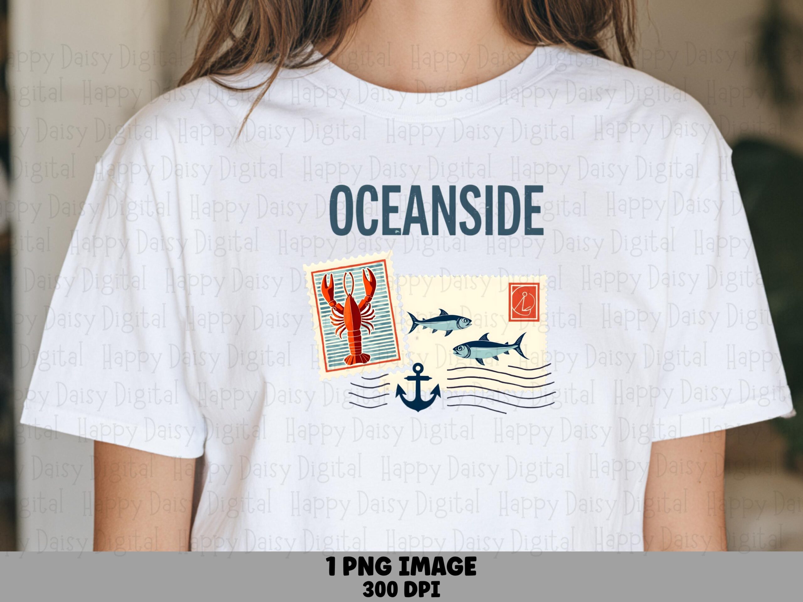 Oceanside PNG Sublimation Design Beach Summer Vintage Travel Commercial Use POD