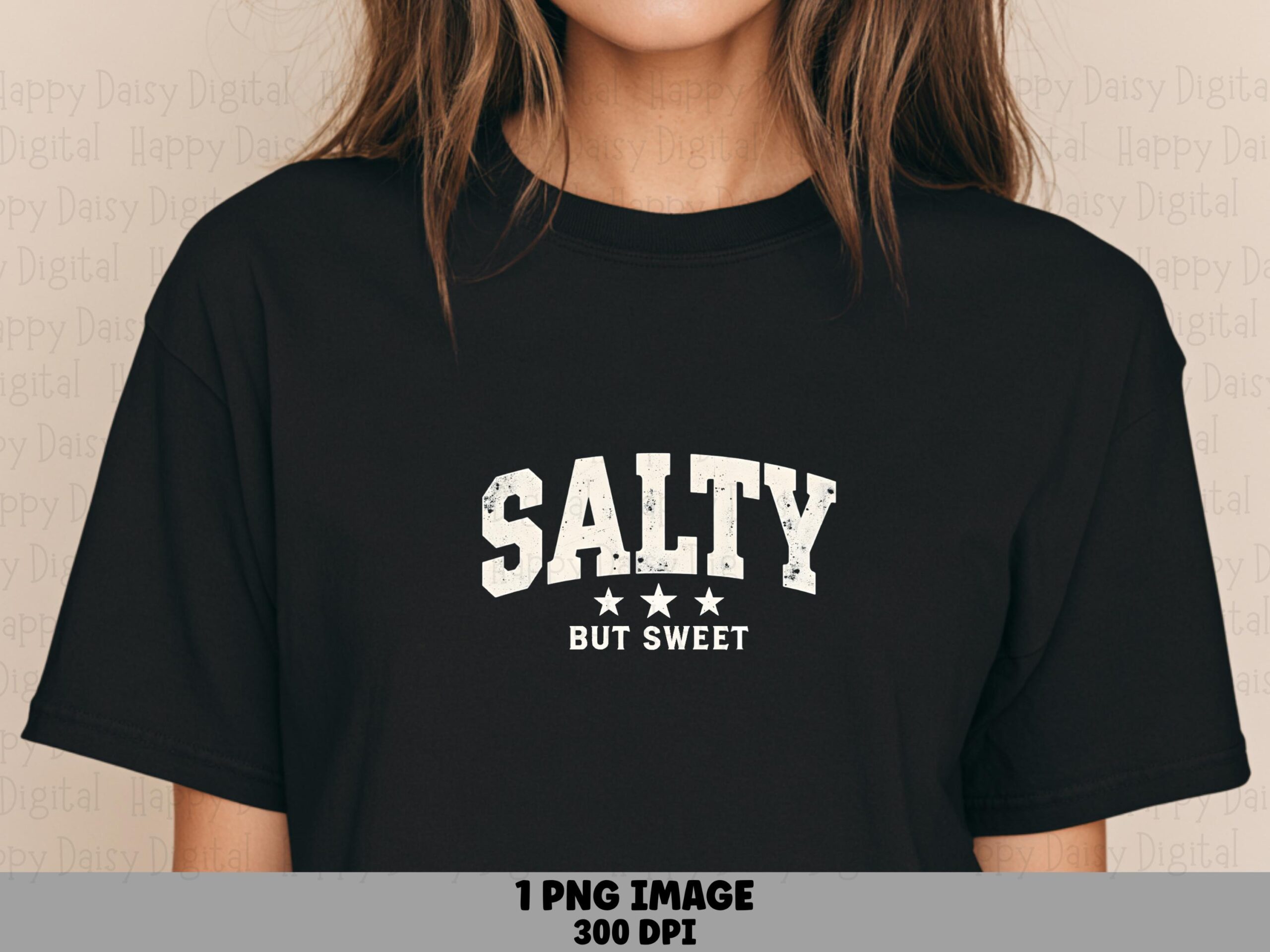 Salty But Sweet PNG Sublimation Design Beach Summer Retro Badge Commercial Use POD