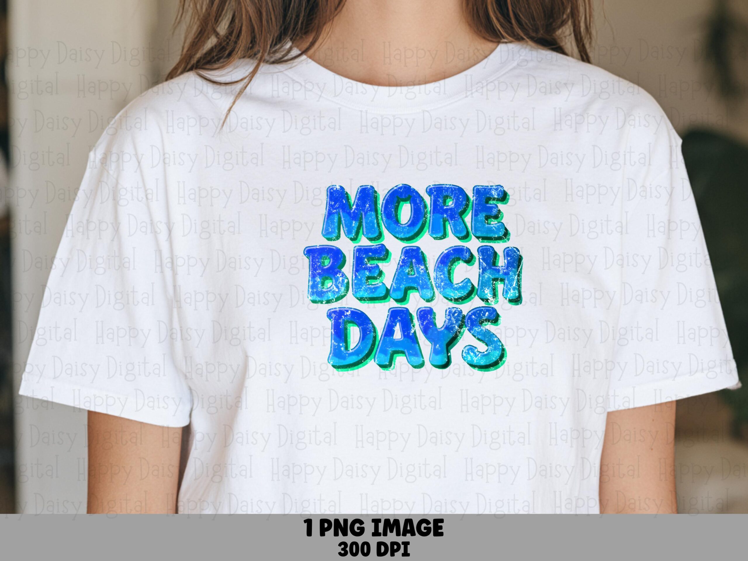More Beach Days PNG Sublimation Design Beach Summer Blue Gradient Commercial Use POD