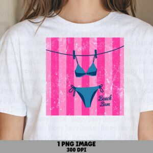 Beach Bum PNG Sublimation Design Beach Summer Bikini Design Commercial Use POD