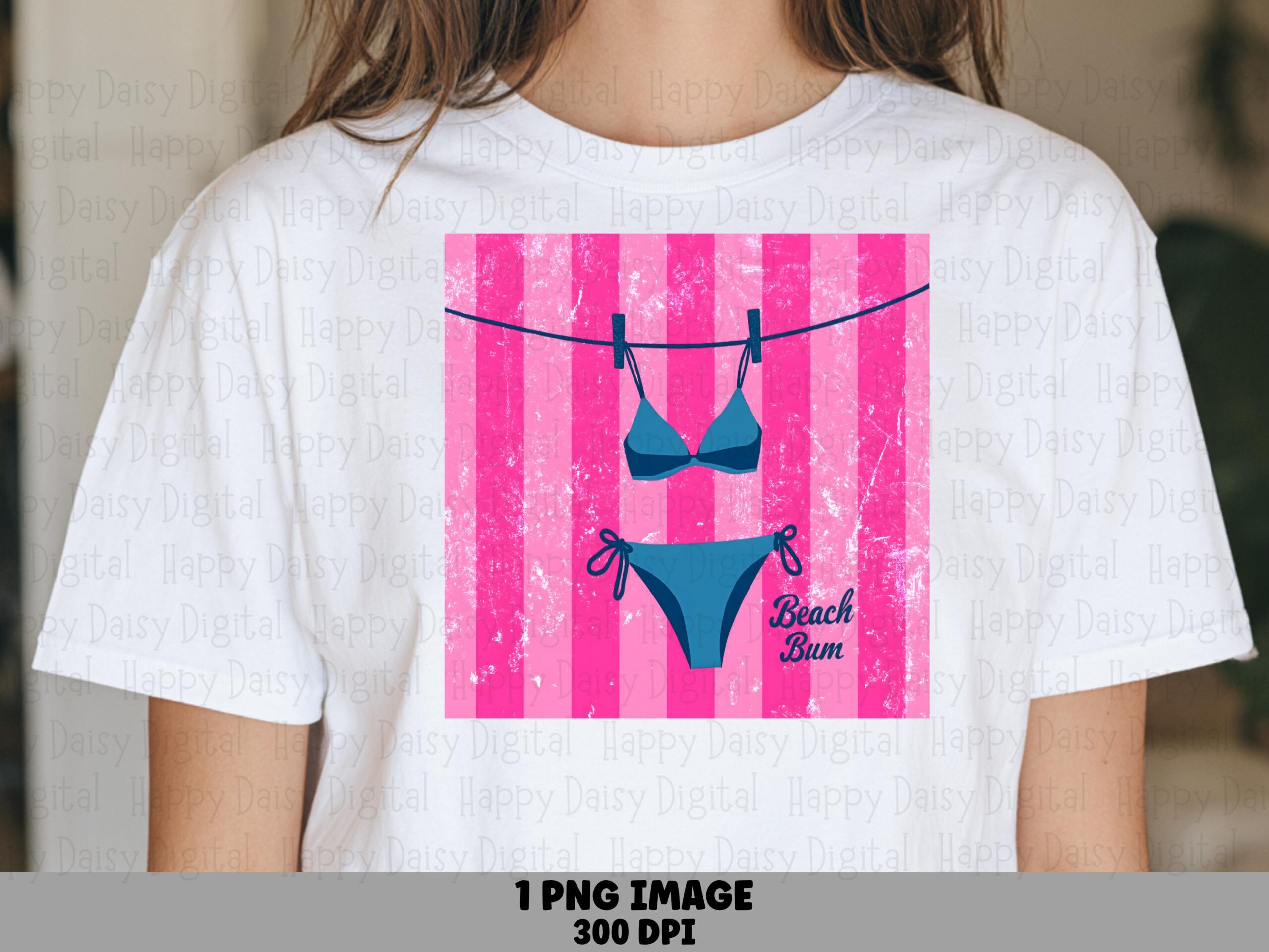 Beach Bum PNG Sublimation Design Beach Summer Bikini Design Commercial Use POD