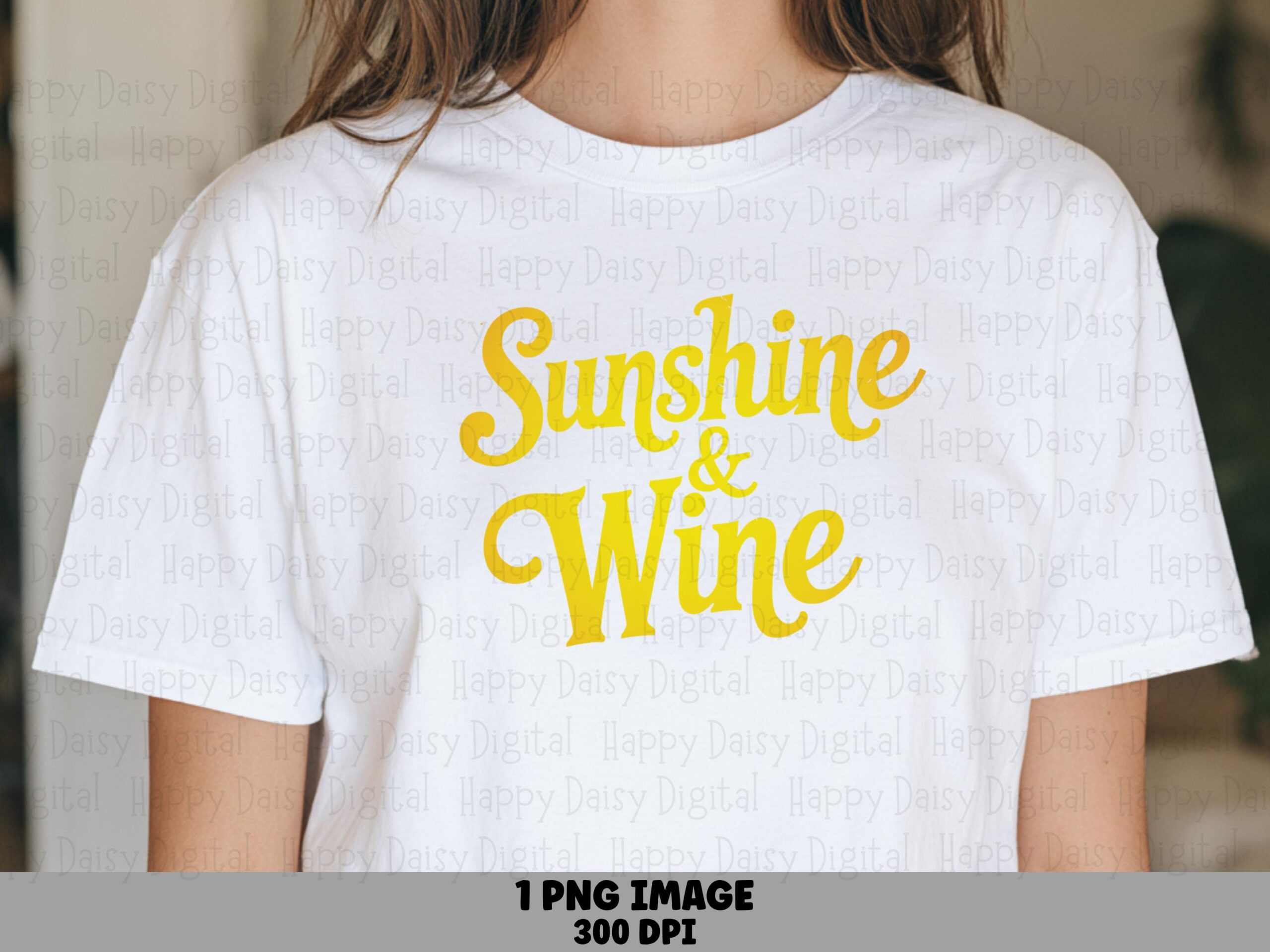 Sunshine And Wine PNG Sublimation Design Beach Summer Script Text Commercial Use POD