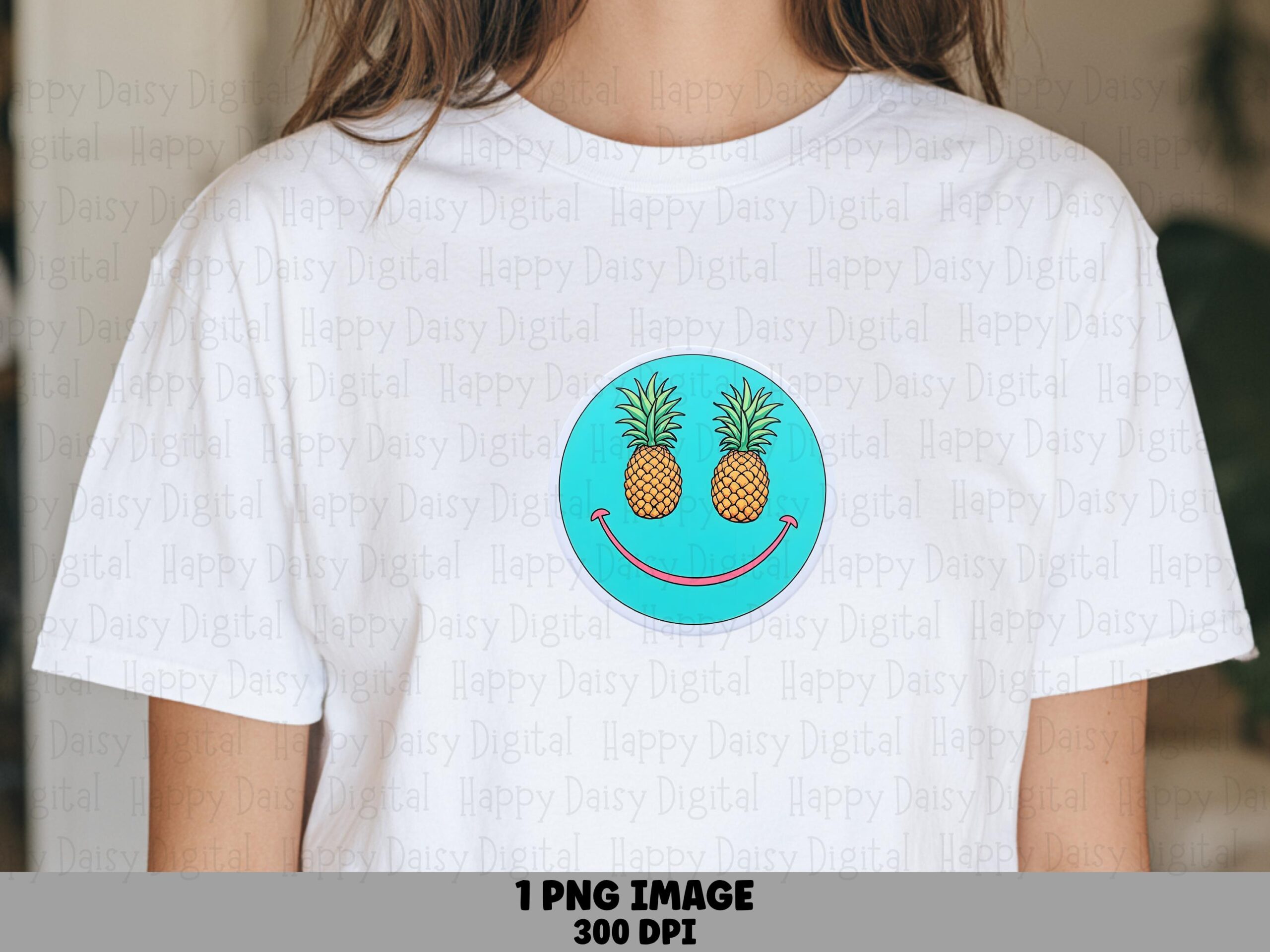 Pineapple Smiley PNG Sublimation Design Beach Summer Pineapple Smiley Commercial Use POD