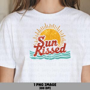 Sun Kissed PNG Sublimation Design Beach Summer Sun Kissed Commercial Use POD