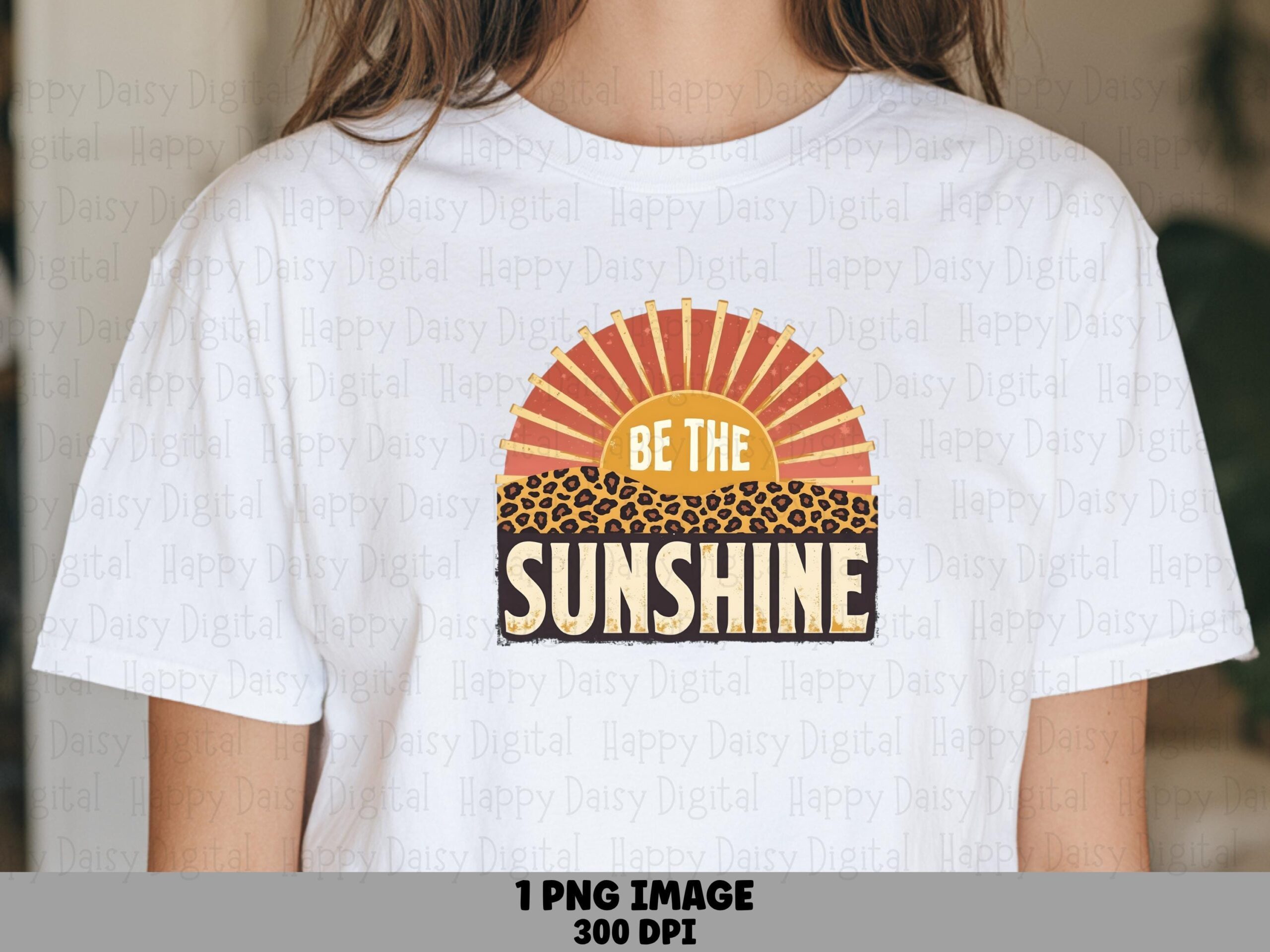 Be The Sunshine PNG Sublimation Design Beach Summer Leopard Print Commercial Use POD