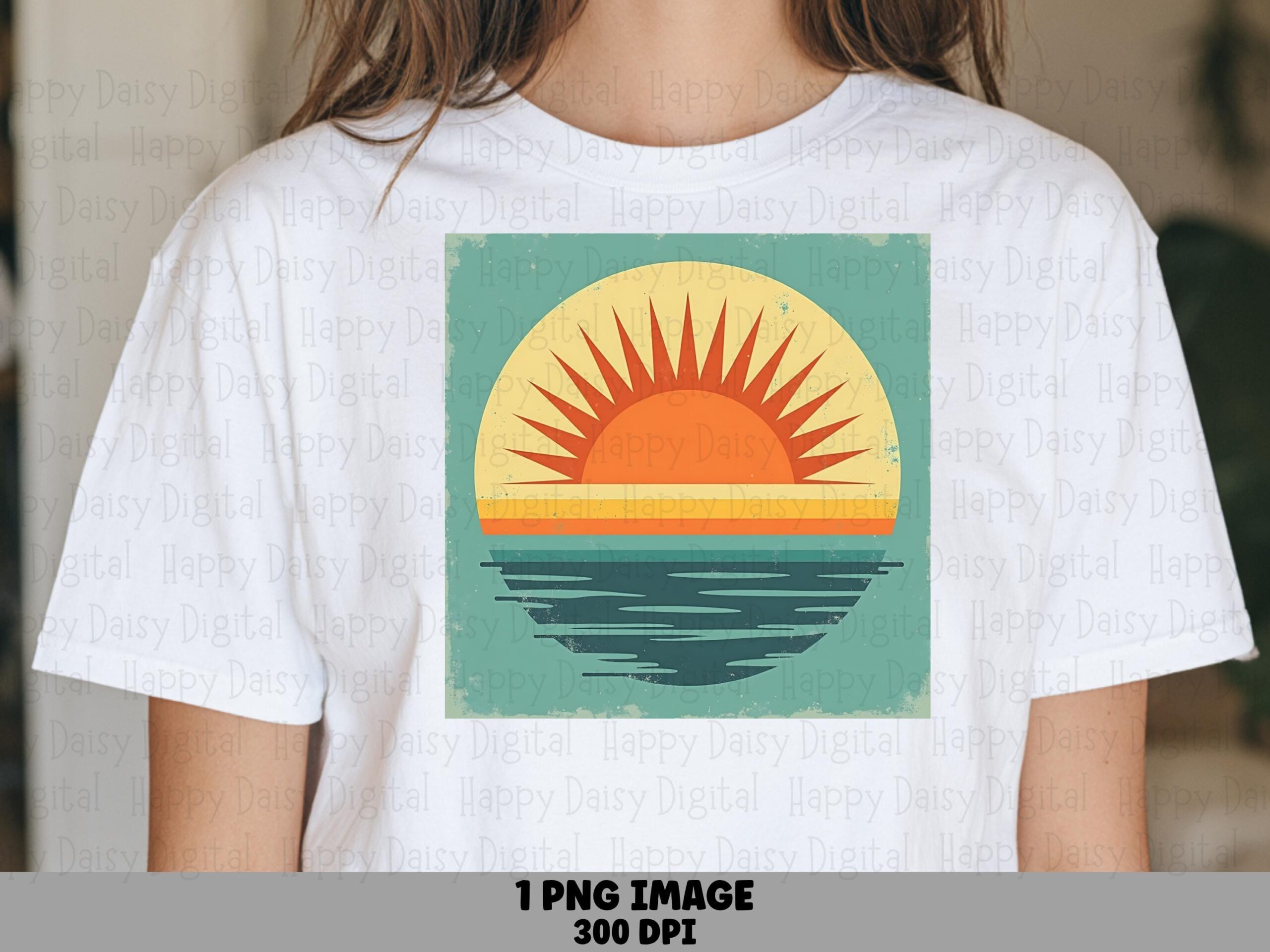 Vintage Sun Badge PNG Sublimation Design Beach Summer Vintage Badge Commercial Use POD