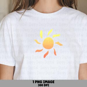 Sun Icon PNG Sublimation Design Beach Summer Minimalist Sun Commercial Use POD